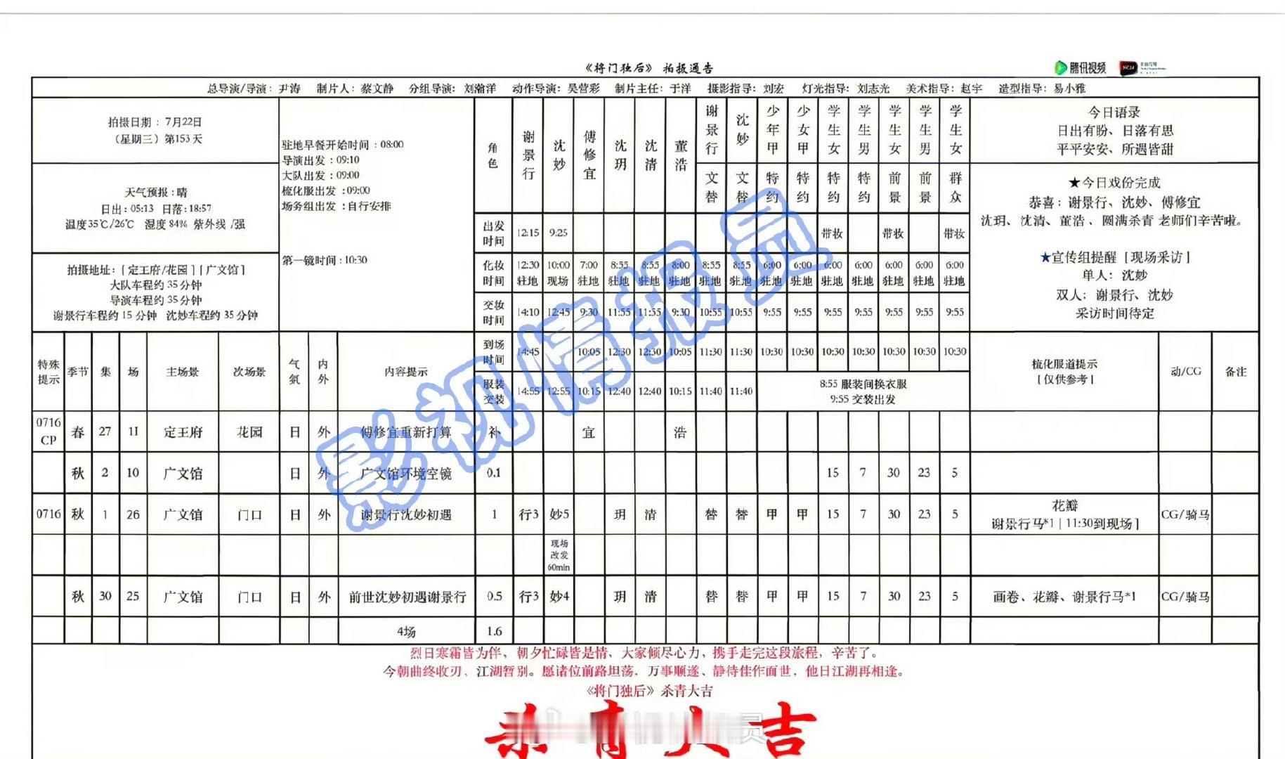 王鹤棣孟子义将门独后今日杀青孟子义将门独后今日杀青 今天杀青啦，期待早日播出～ 