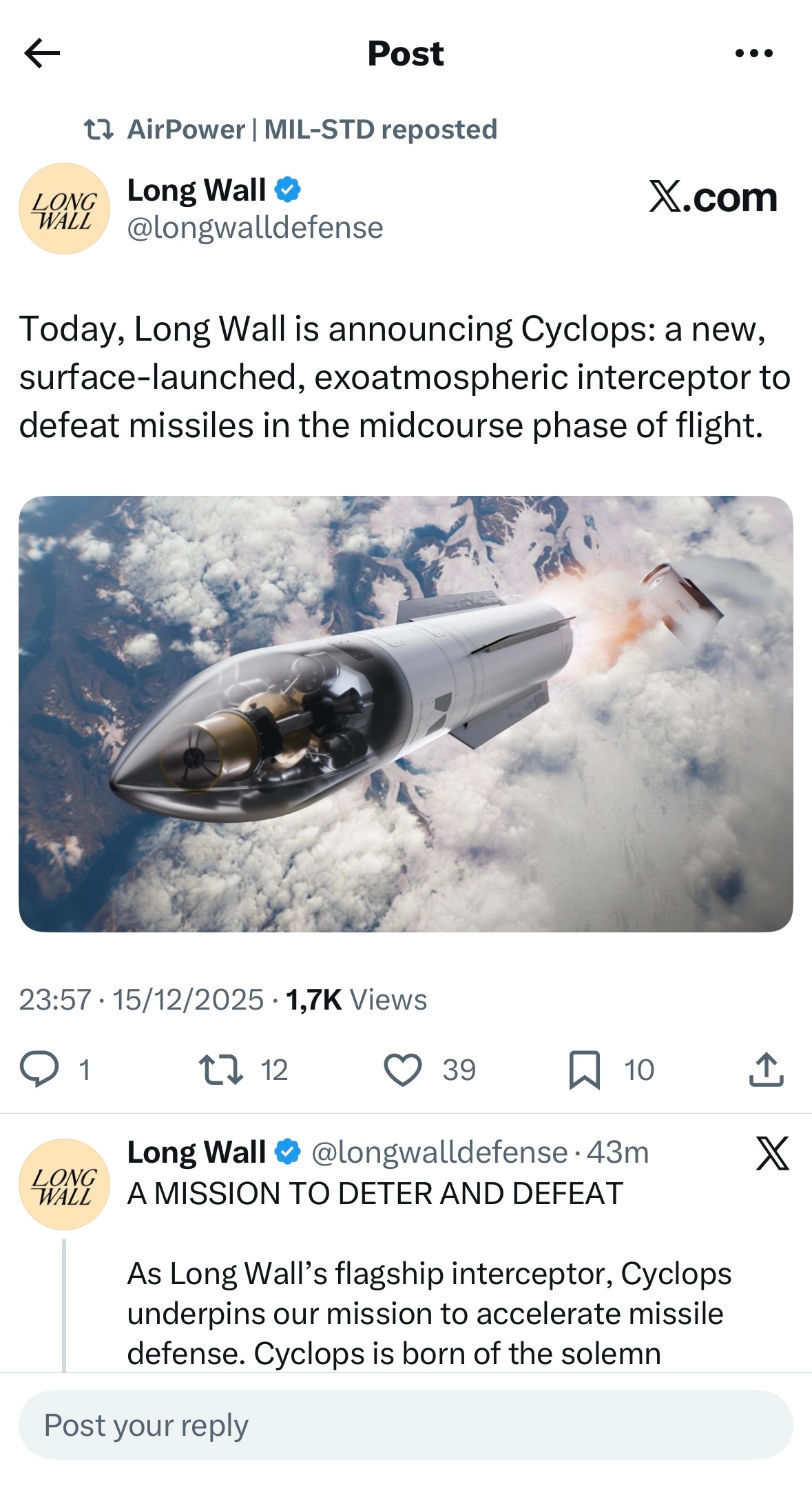 今日强美 每天认识一件兵器 烽火问鼎计划 帝国🇺🇸军工新势力Long Wal