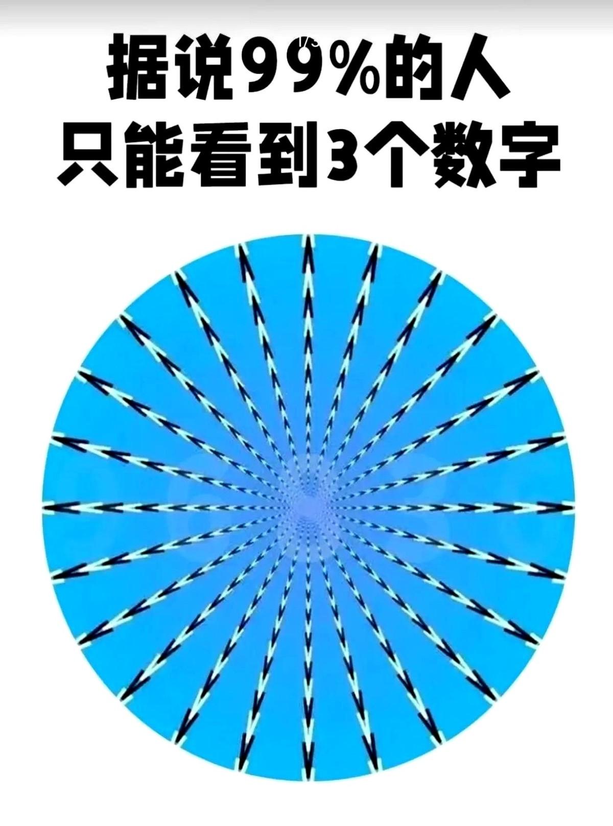 最近网上到处都在传一张图，上面一行字：挑战视力，看你能看见几个数。
规则简单粗暴