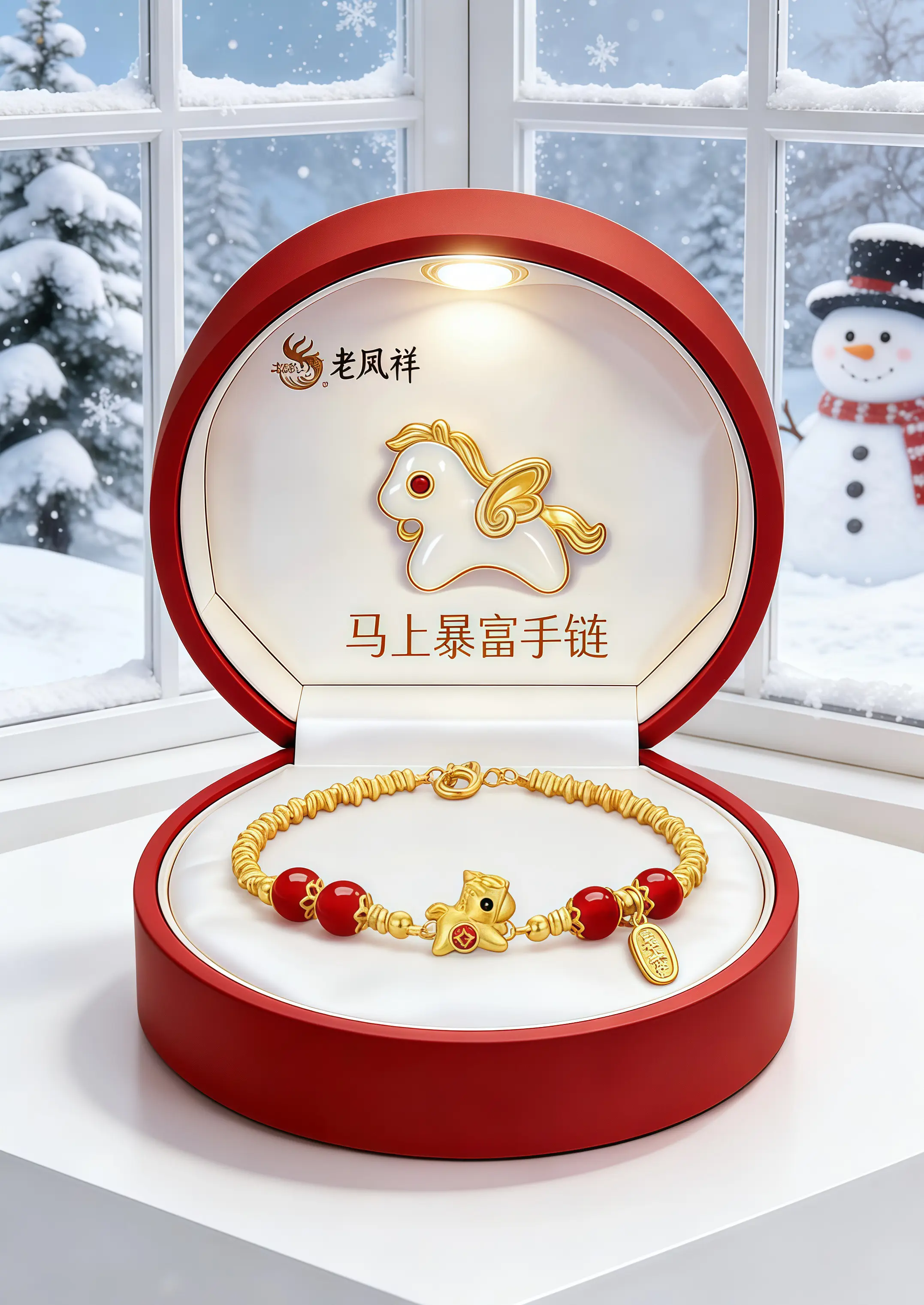 马年本命年的仪式感，全靠这串红玛瑙手链撑住！红玛瑙衬得肤色通透，足金小...