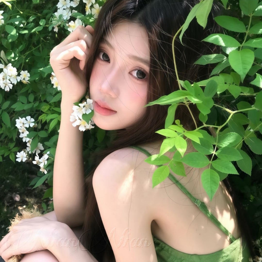 WeChat套图 | 头像背景图搭配 | 高质绿色系氛围感女头 