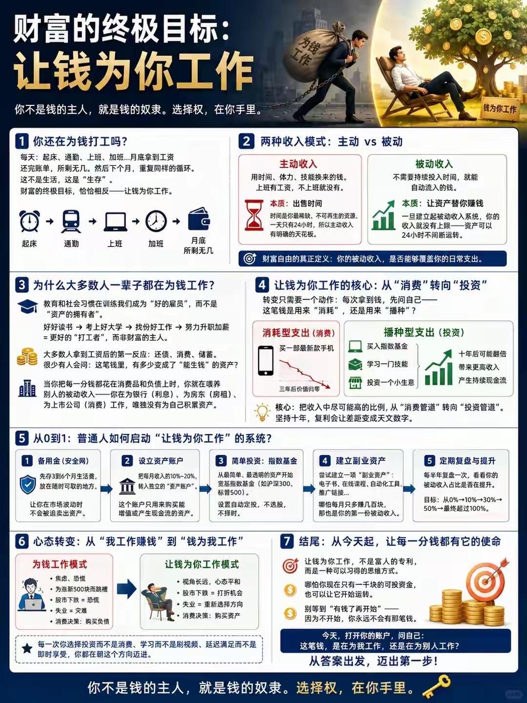忙了大半辈子还在靠体力换工资？看完这张财富逻辑图才醒悟，普通人拉开差距的关键，是