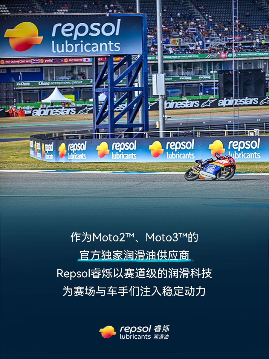 作为2026赛季Moto2™、Moto3™官方独家润滑油供应商，Repsol睿烁