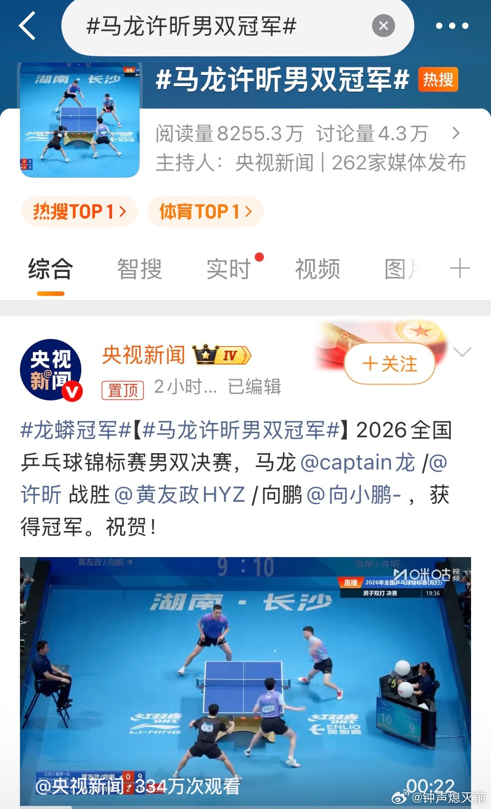 妈呀 又是冠军 咱乒乓球前继有人了