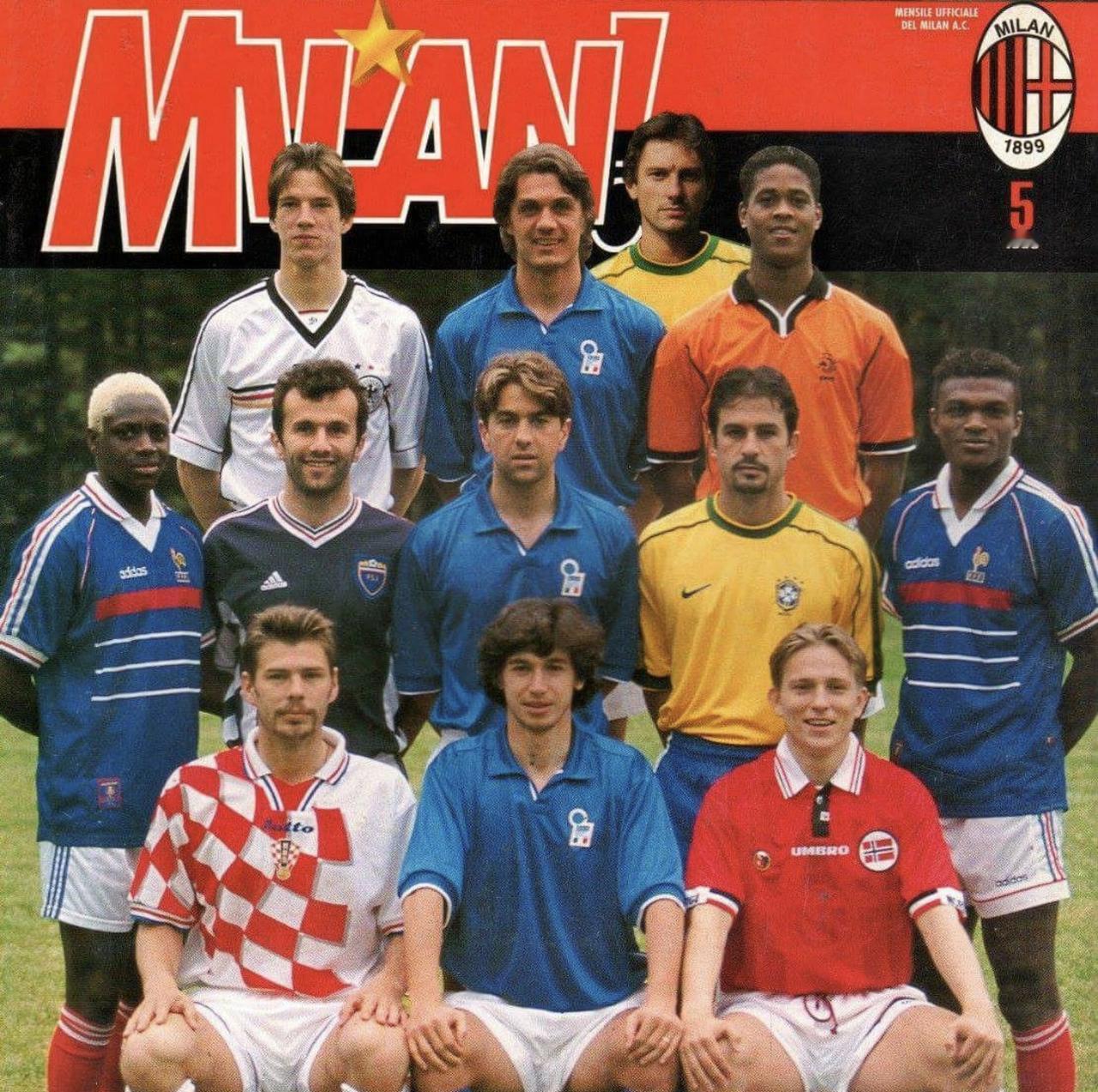 70、80后米兰球迷看看你们还认识几个？
这是97/98赛季米兰的主要球员，看看
