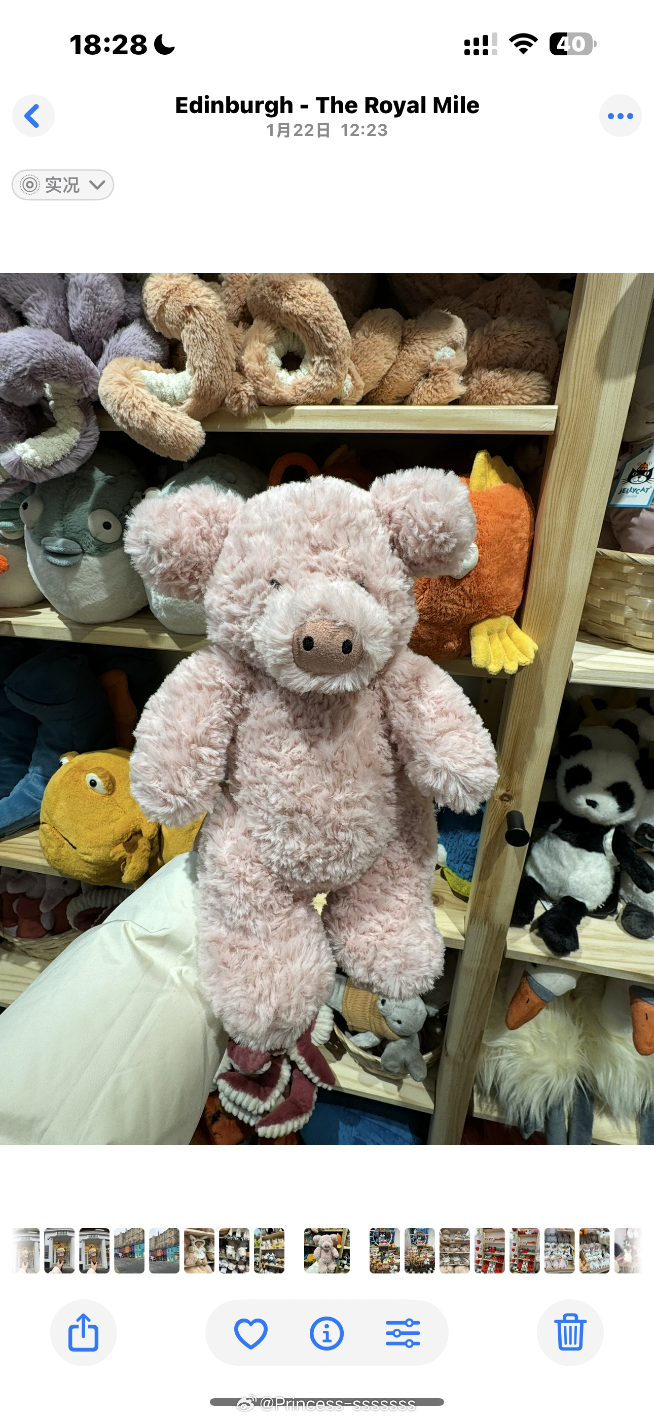 翻相册找到了小苏的同款小猪居然是在爱丁堡看到的[捂嘴哭][淡淡的] ​​​