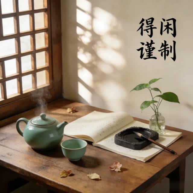 得闲谨制：慢下来，才是生活最高级的仪式感
 
“得闲谨制”，四个字藏着最动人的生