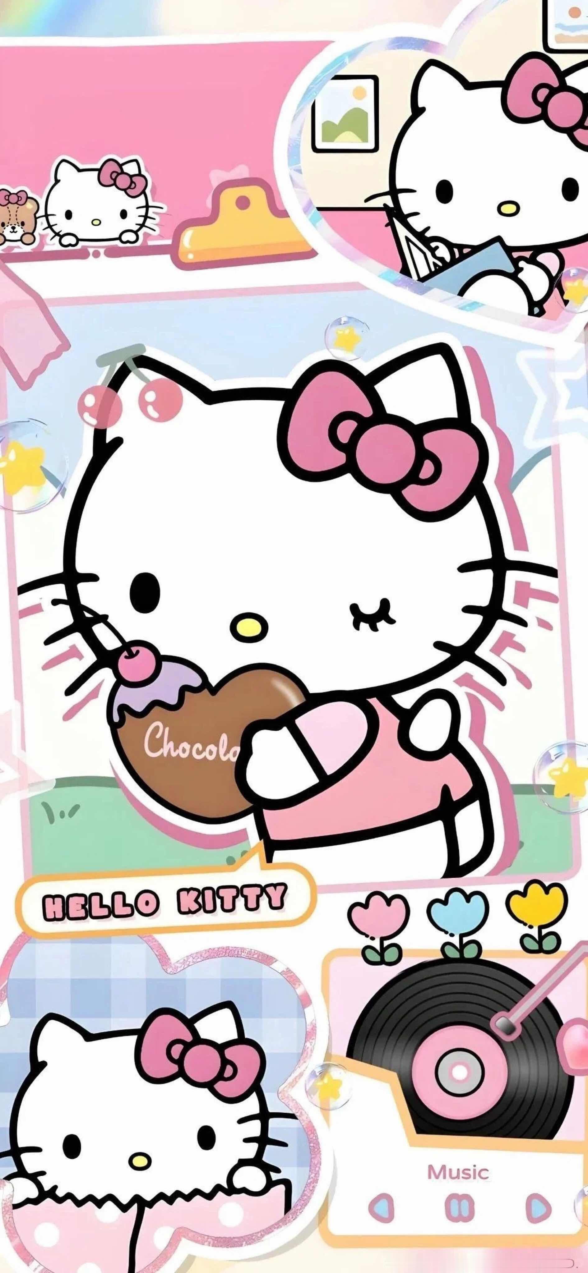 甜酷风hellokitty全屏壁纸 ⦮_  ̫ _⦯ 