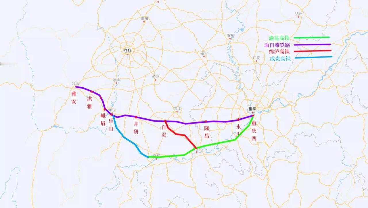 渝自雅高铁进展缓慢，是重庆的一厢情愿还是成都的刻意压制。
长期以来川渝地区都缺少