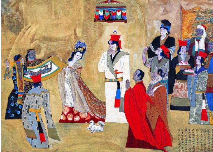 公元650年，松赞干布因病去世，彼时的文成公主嫁进吐蕃9年，既不是地位最高的王后