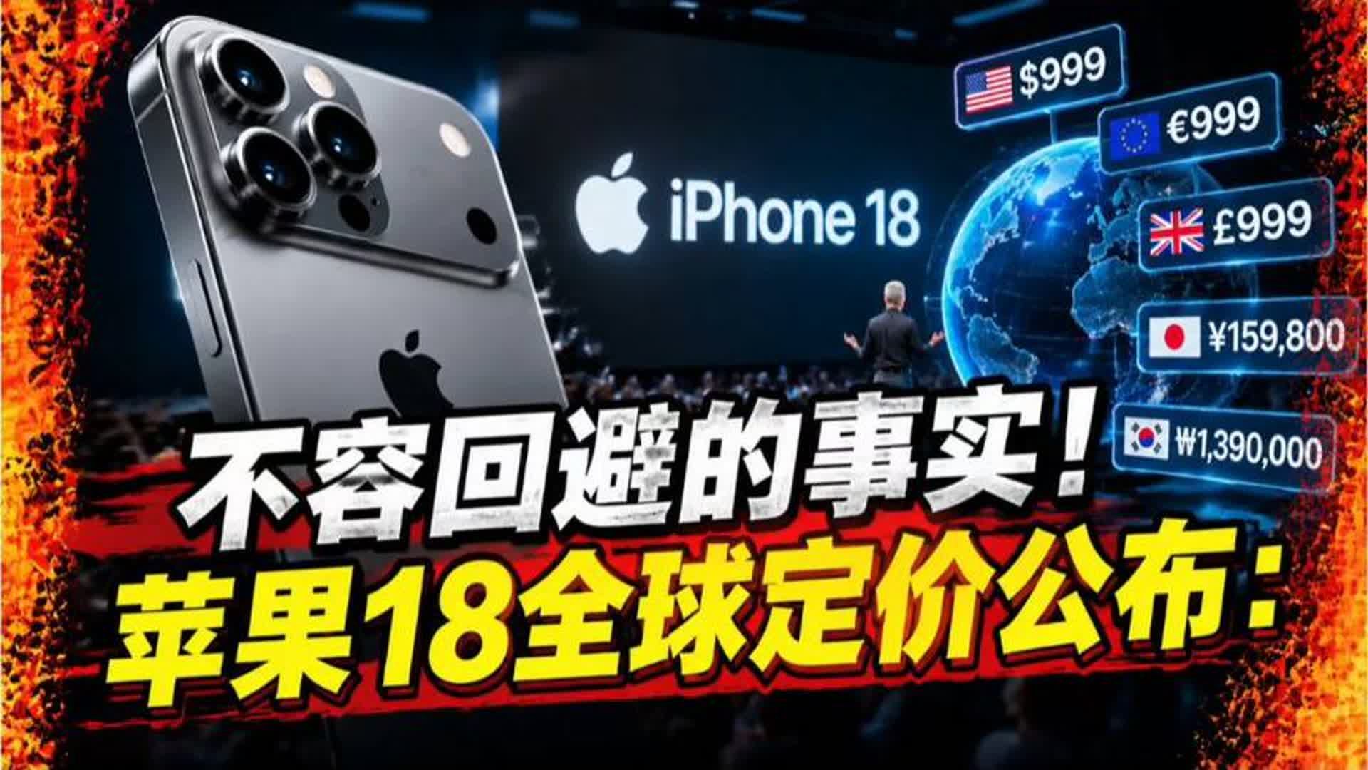 不容回避的事实！苹果18全球定价公布