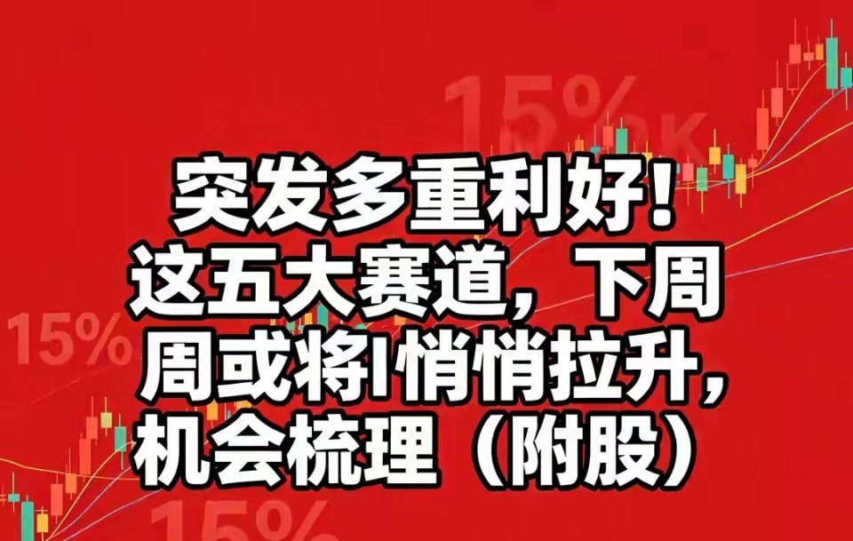 突发多重利好共振五大赛道下周蓄势拉升，深度逻辑+标的全梳理6.18端午节前收官，