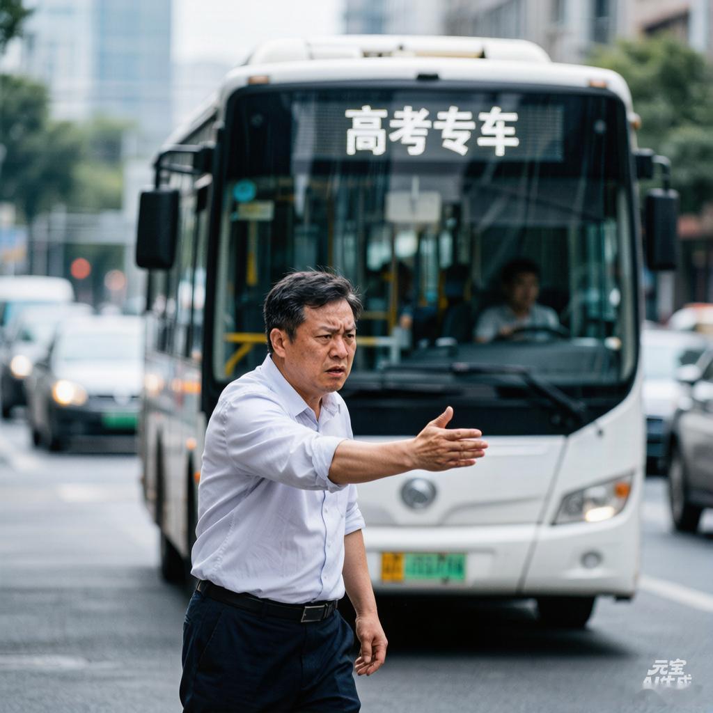高考家长疑因公交鸣笛拦车头太吓人了！高考最后一天居然还能闹出这一出！网传某考点外