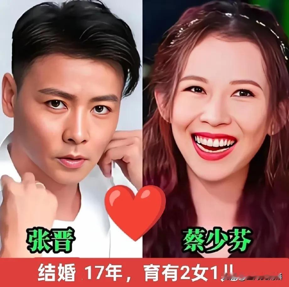 娱乐圈这几对夫妻最不可能离婚

先说张晋和蔡少芬这一对，结婚17年了，生了两个闺