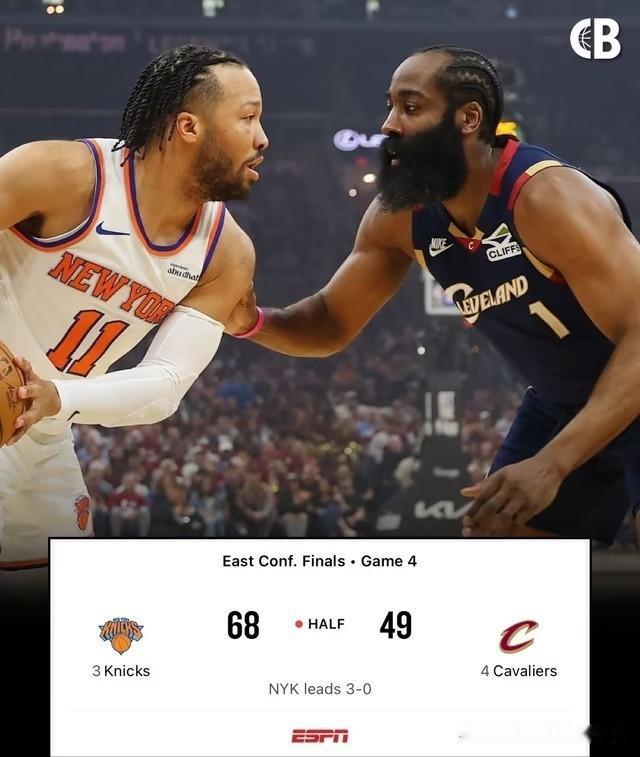 半场落后19分，巴克利爆出狠话：骑士已经收拾好行李了！

49-68。

这是骑