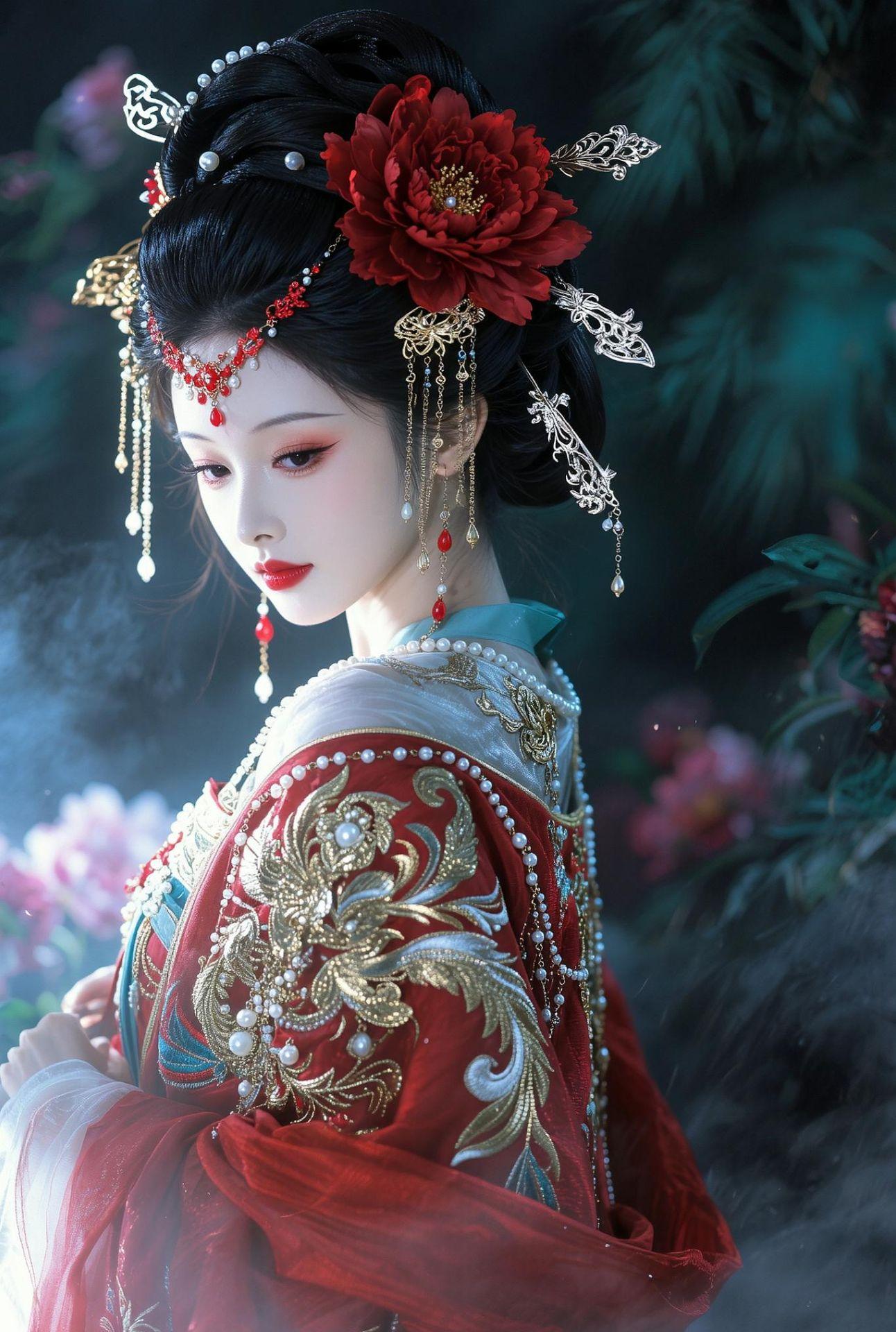 AI诡艳古风婚服写真 古风写真 婚服汉服