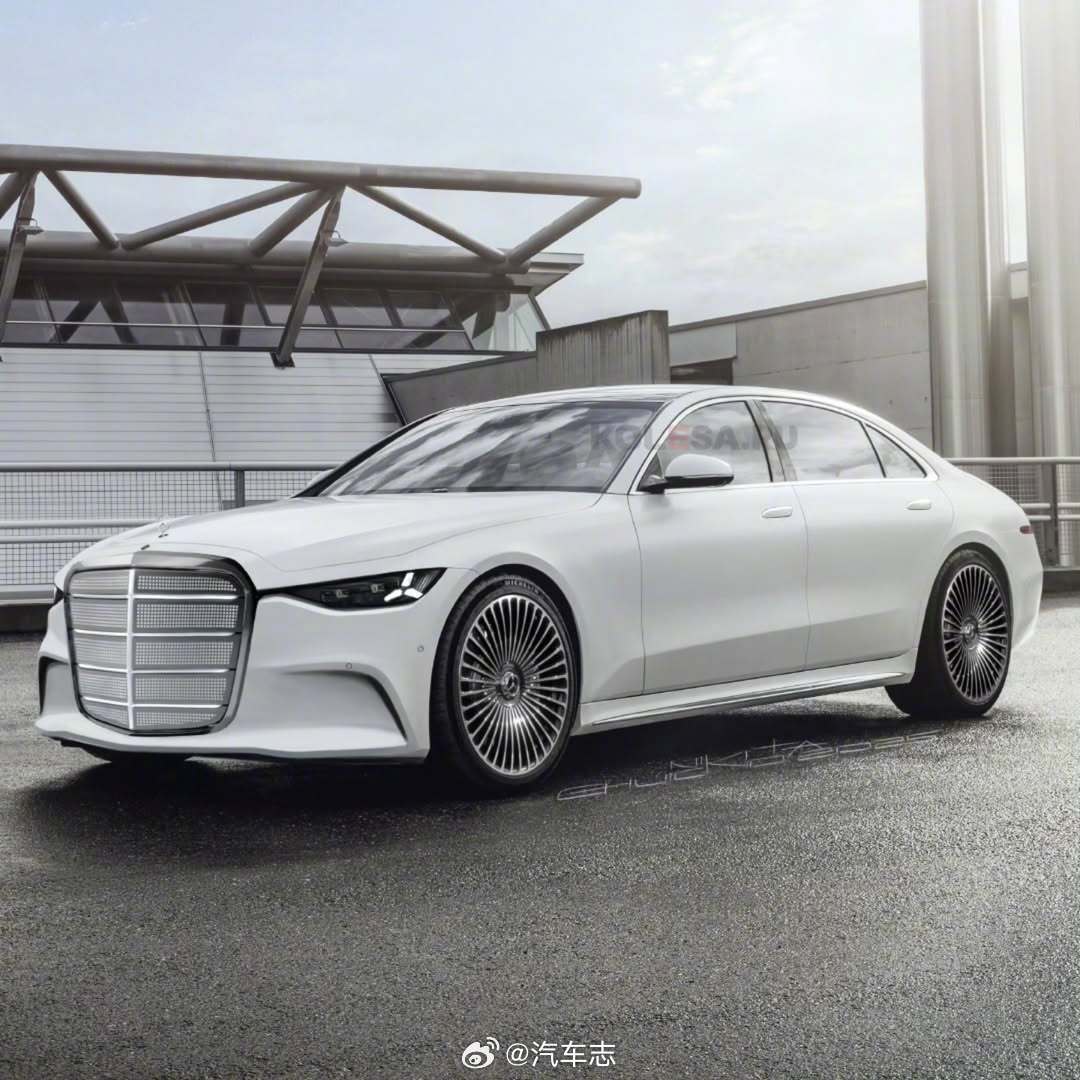下一代S-Class渲染图，白外和多辐条轮毂的搭配，总不会出错，但这造型需要适应