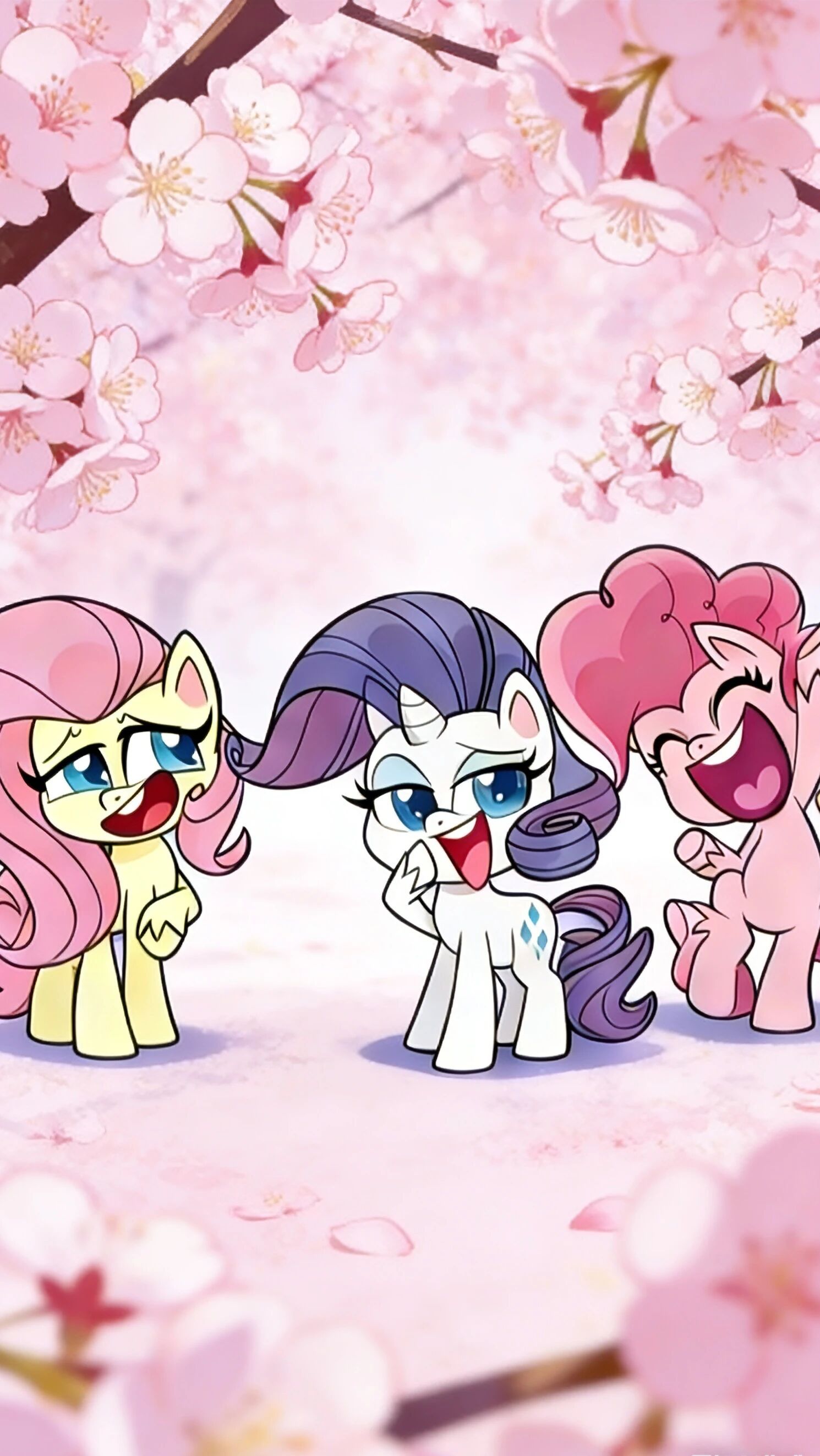 动漫新年迎喜番超话创作官粉粉嫩嫩充满春天感的小马宝莉 壁纸。 