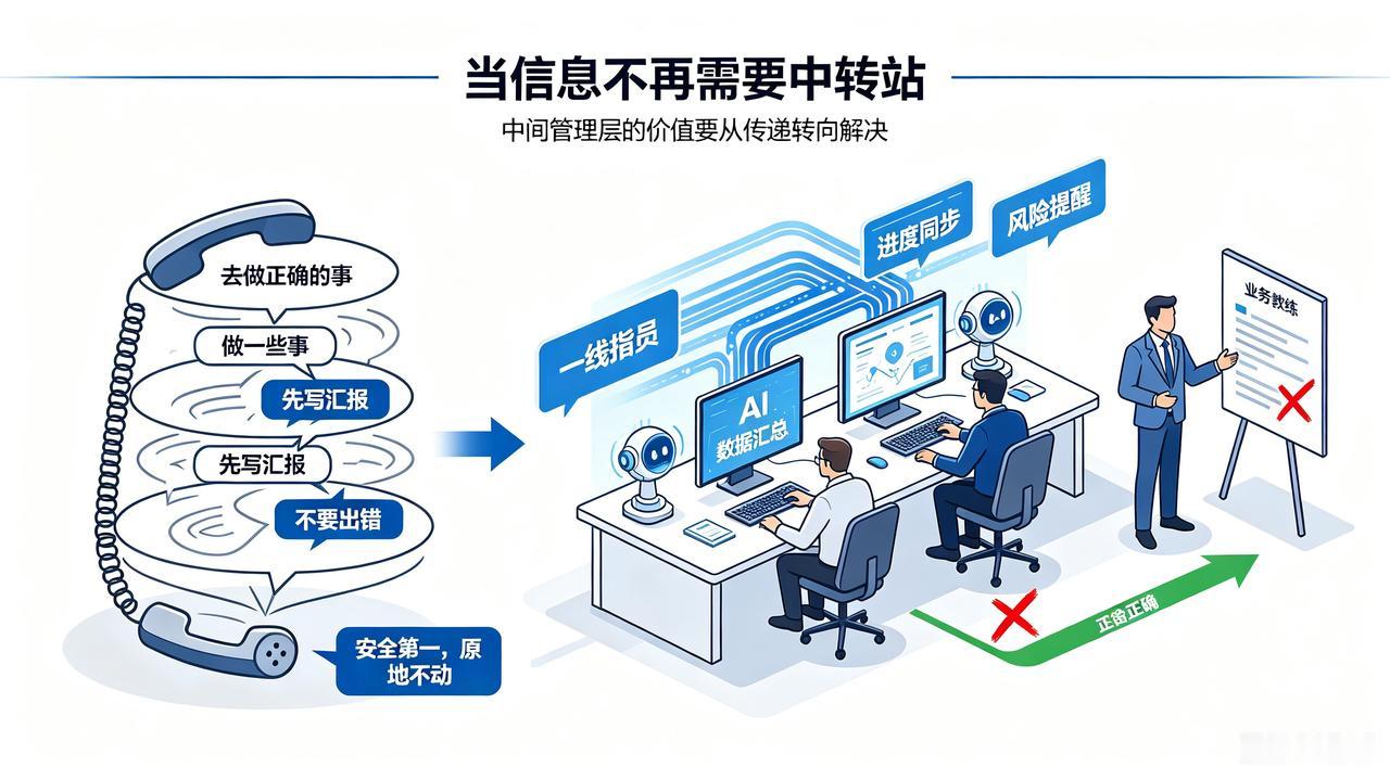 AI时代，中间管理层还需要吗？
领导工资10万元，中间管理层6万元。中层管理者太