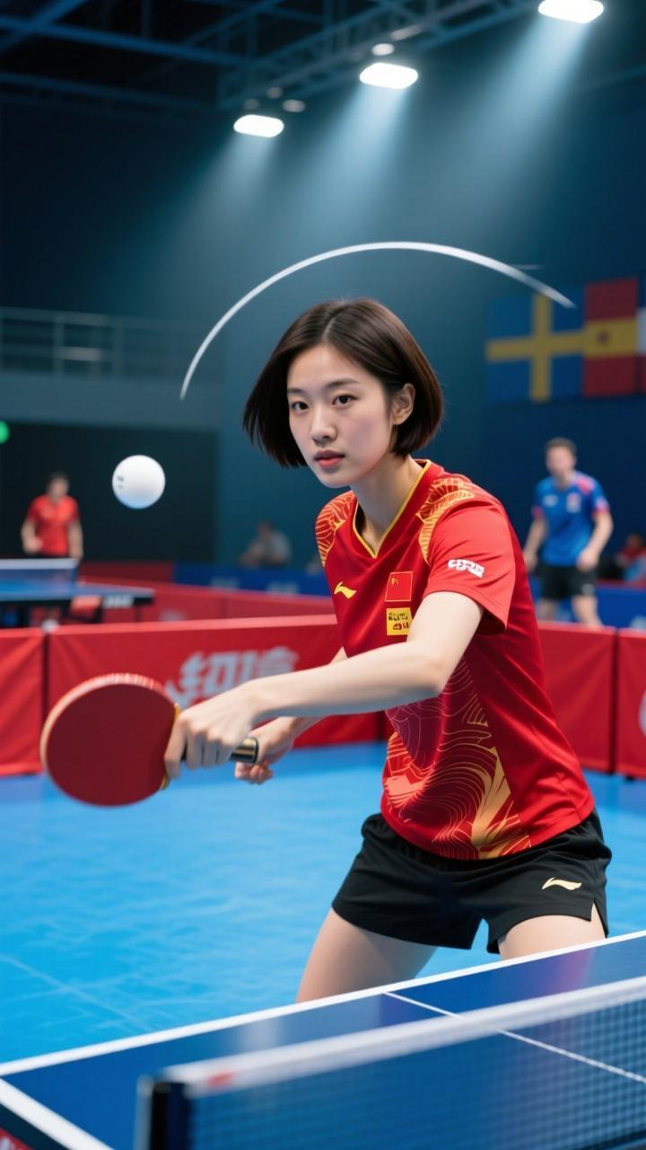乒乓球赛场上的专注与力量，每一次挥拍都是对胜利的渴望！🏓💪