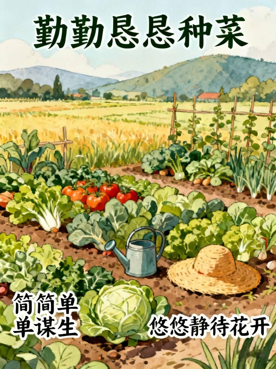 1. 勤勤恳恳种菜
简简单单谋生
​
2. 勤勤恳恳种菜
悠悠静待花开
 
烟火