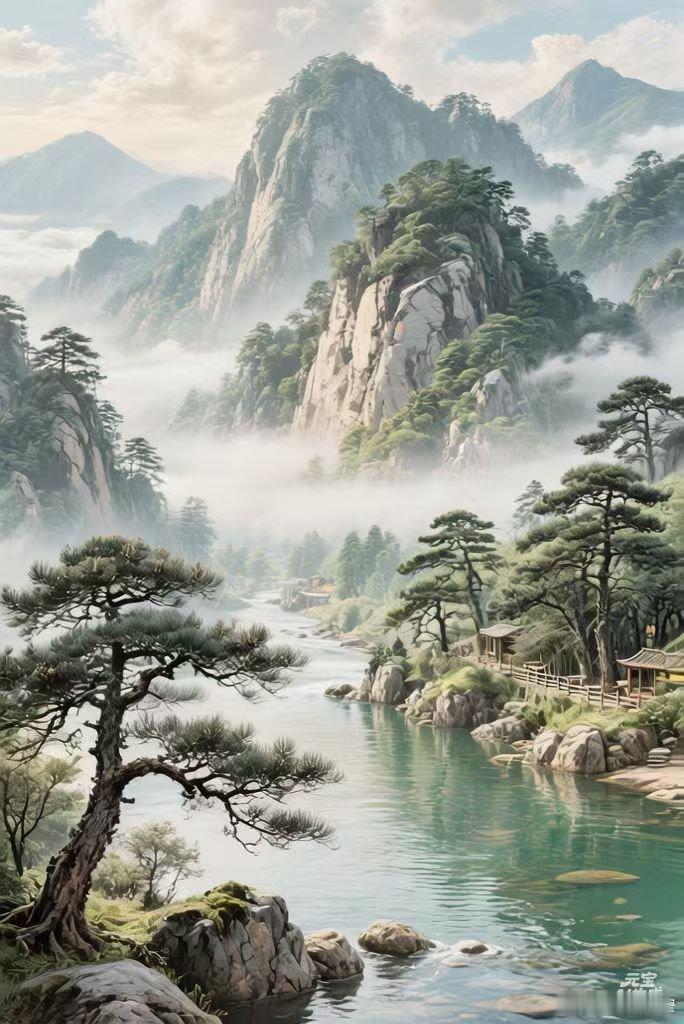 宽窄思语 青山不墨千秋画，绿水无弦万古琴。 
