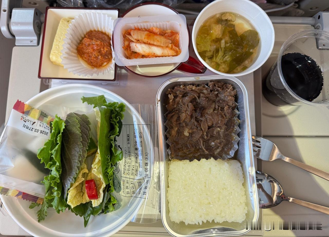 没买回程机票，已丝滑入境美国洛杉矶机场。

我坐的是韩亚航空飞机，图1-2是首尔