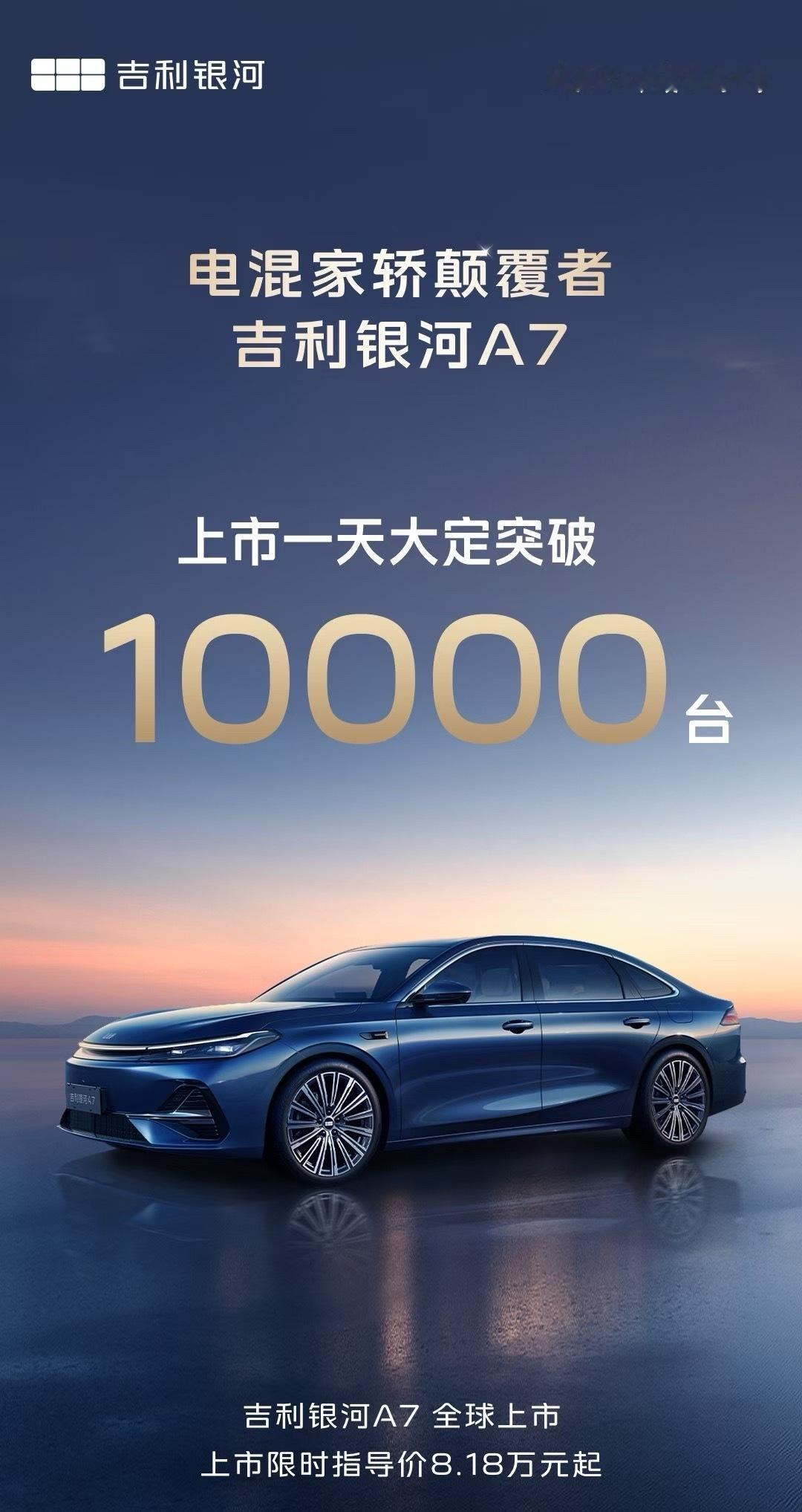 吉利银河A7吉利银河A7一天破万，太火了！[666]吉利银河A7上市1天破万 ​