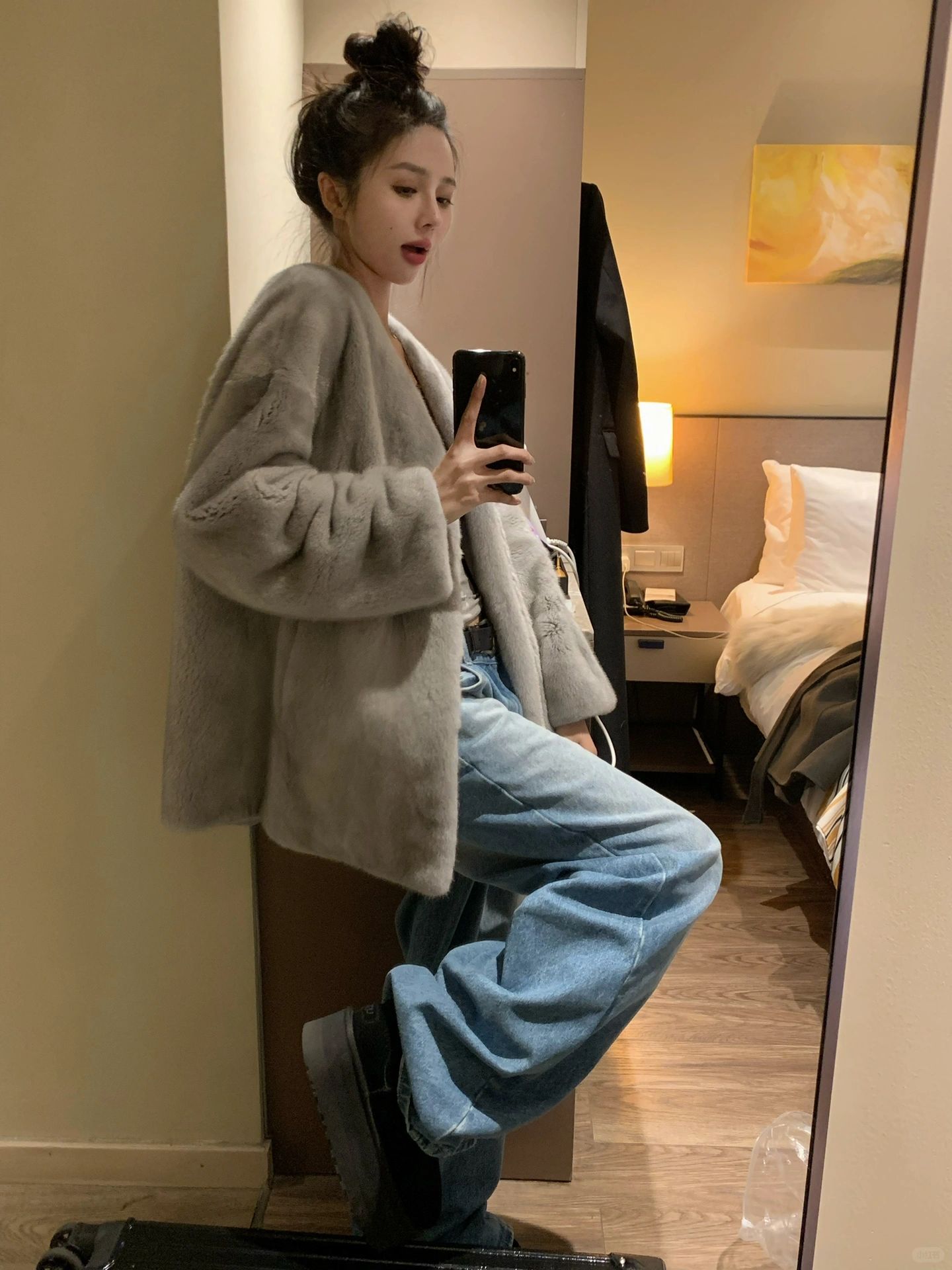 好久没扎丸子头