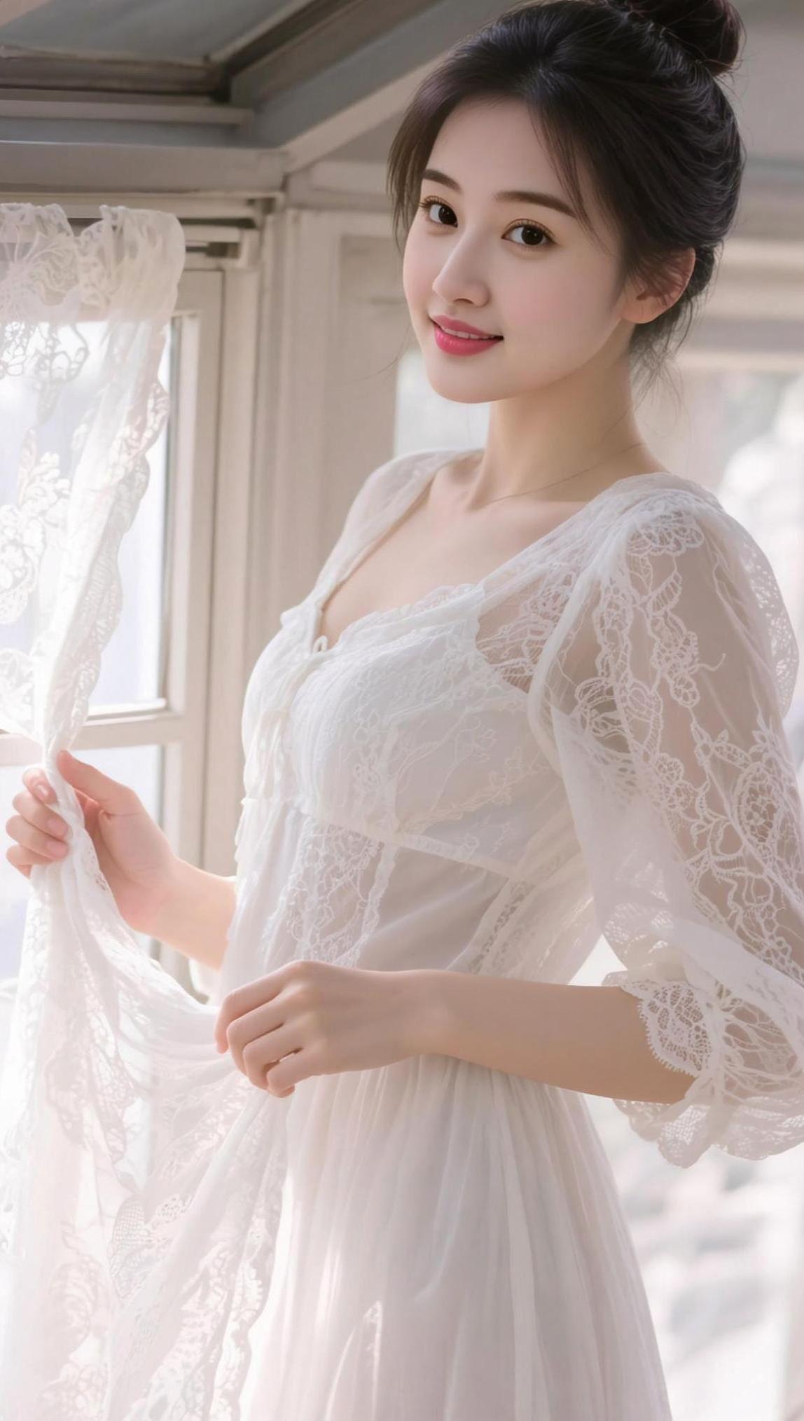 清新白纱写真 抖音ai创作 高颜值