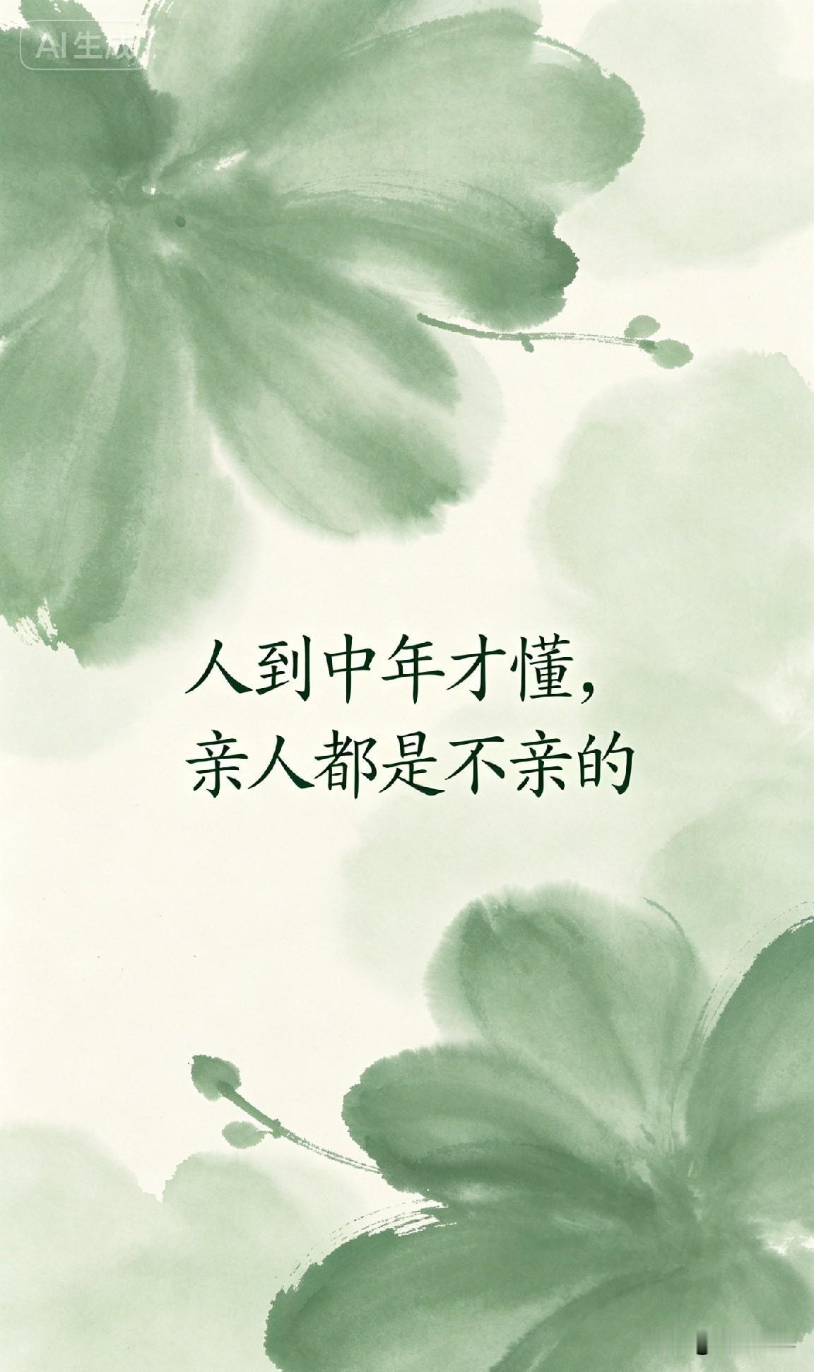 人到中年才懂，亲人都是不亲的。

《史记》里有一句话，读来让人心里一沉：“天下熙