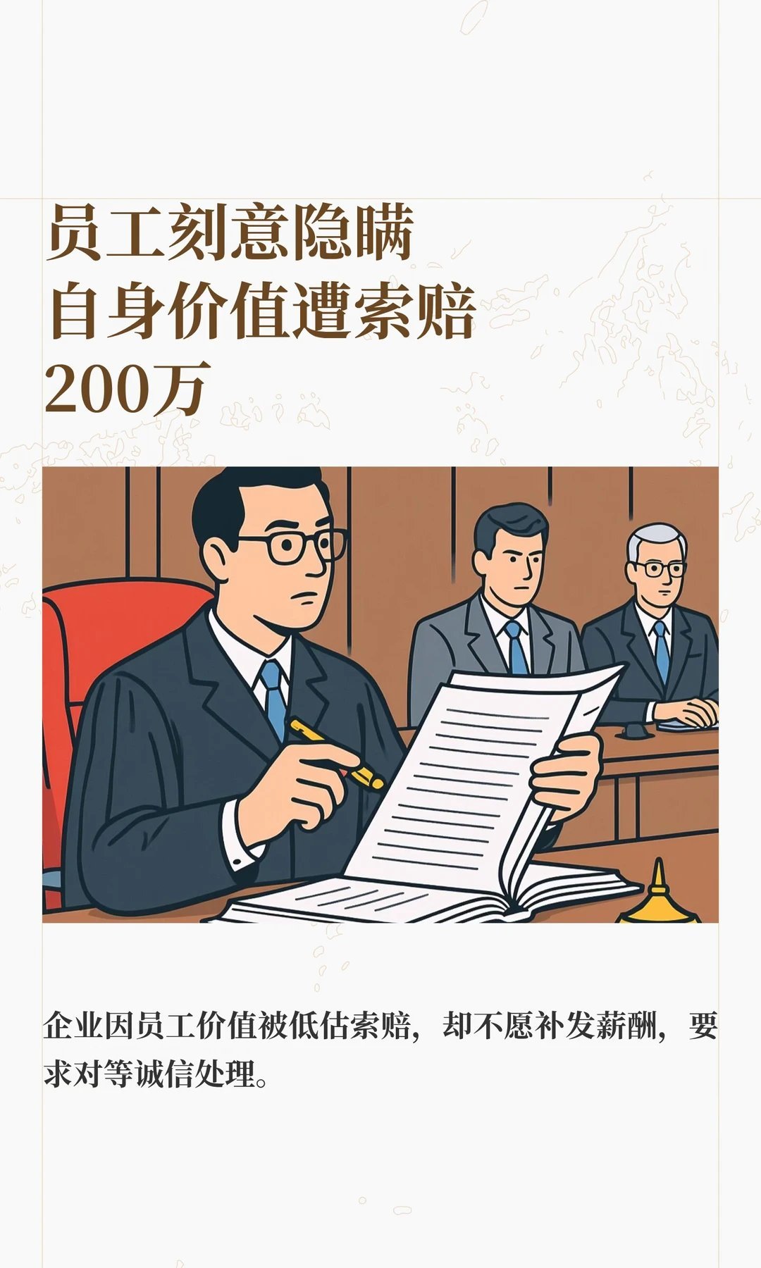 刻意隐瞒自身价值罪员工刻意隐瞒自身价值遭索赔200万 