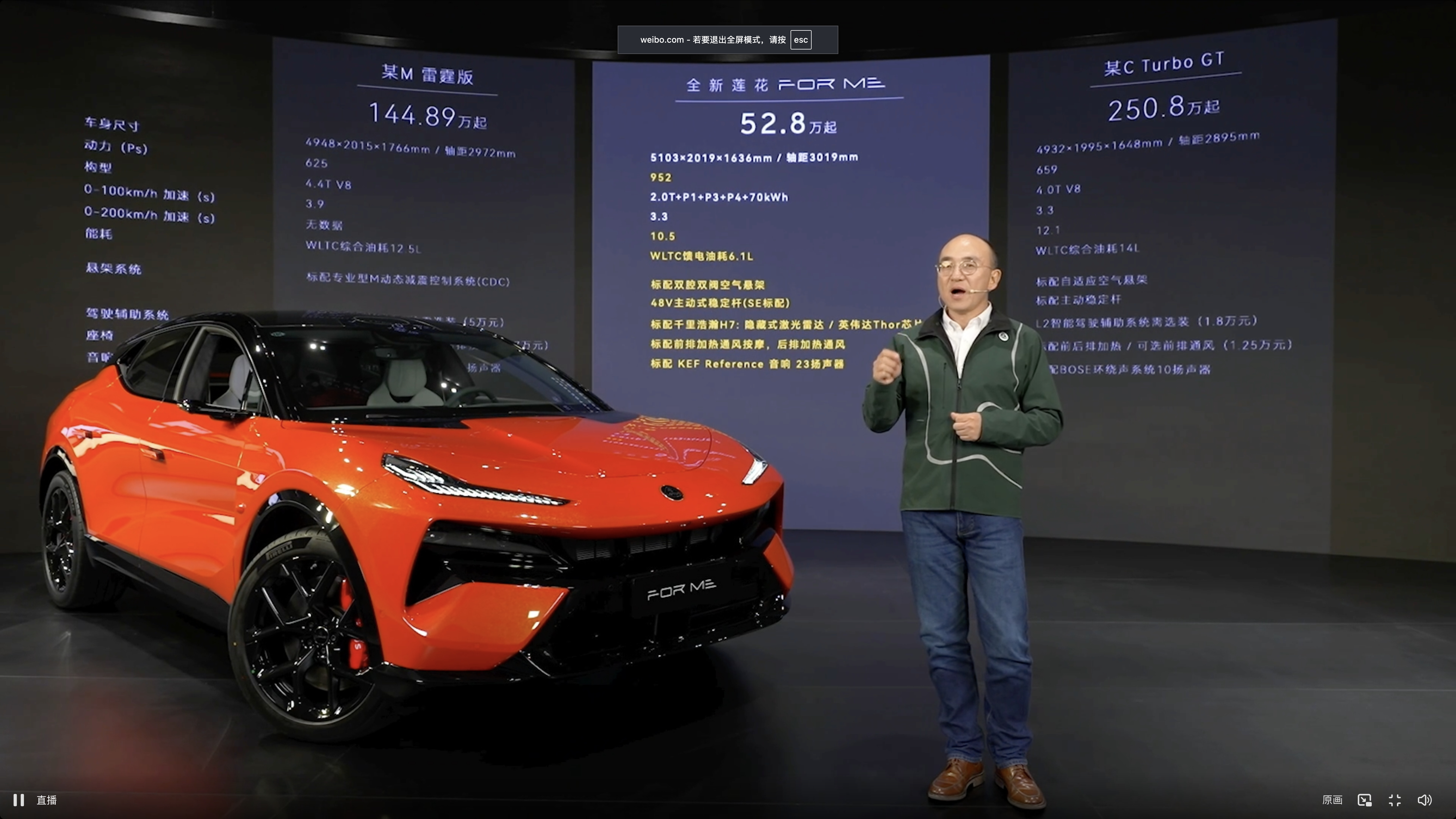 莲花forme预售价公布 两个配置分别是：52.8万起和58.8万起注意这是预售