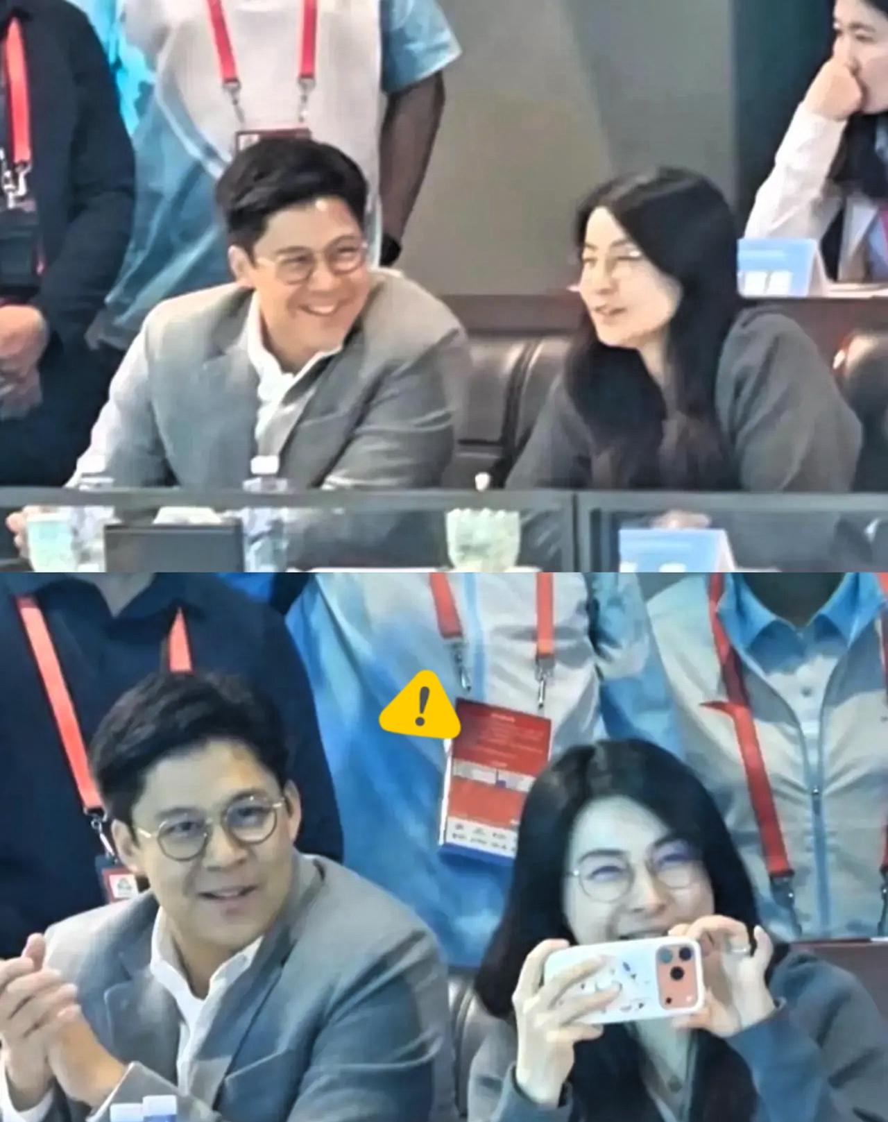 霍启刚这“追星式宠妻”，真的没人能超越！
 
全运会现场两人同框太好嗑，举着爱马