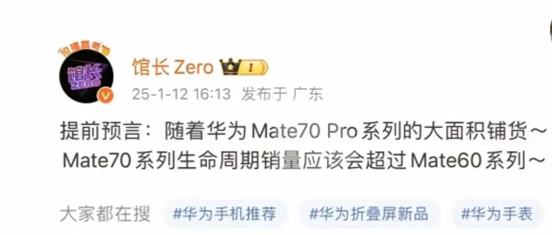 华为Mate70 Pro系列销量展望

随着华为Mate70 Pro系列的大面积