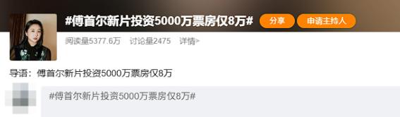 5000万投资，8万票房！傅首尔首当女主，贡献了年度最惨“票房惨案”
一部电影，