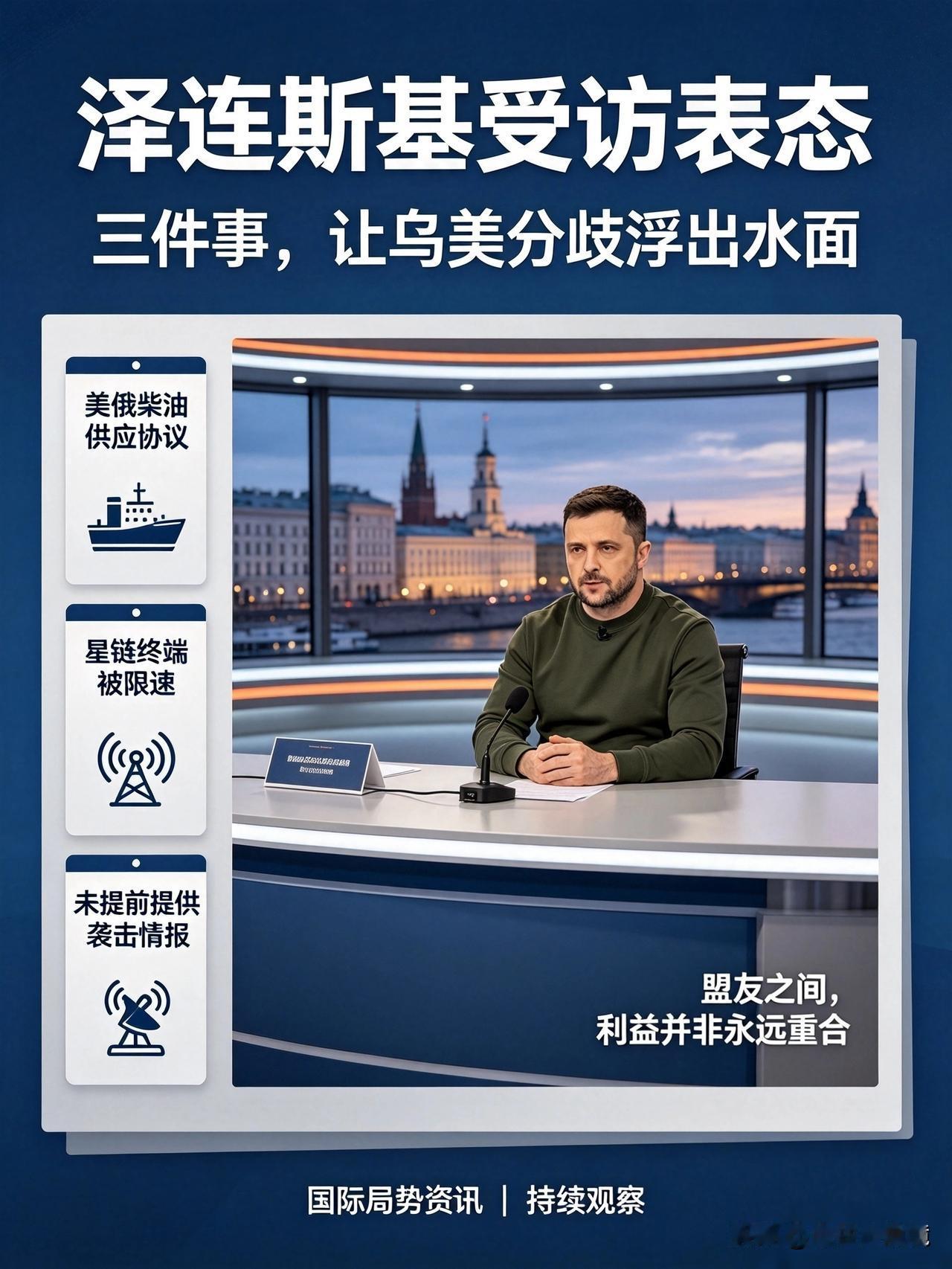 泽连斯基公开表态：三件事，让乌克兰对美方心生不满
 
很多人以为，乌美之间一直是