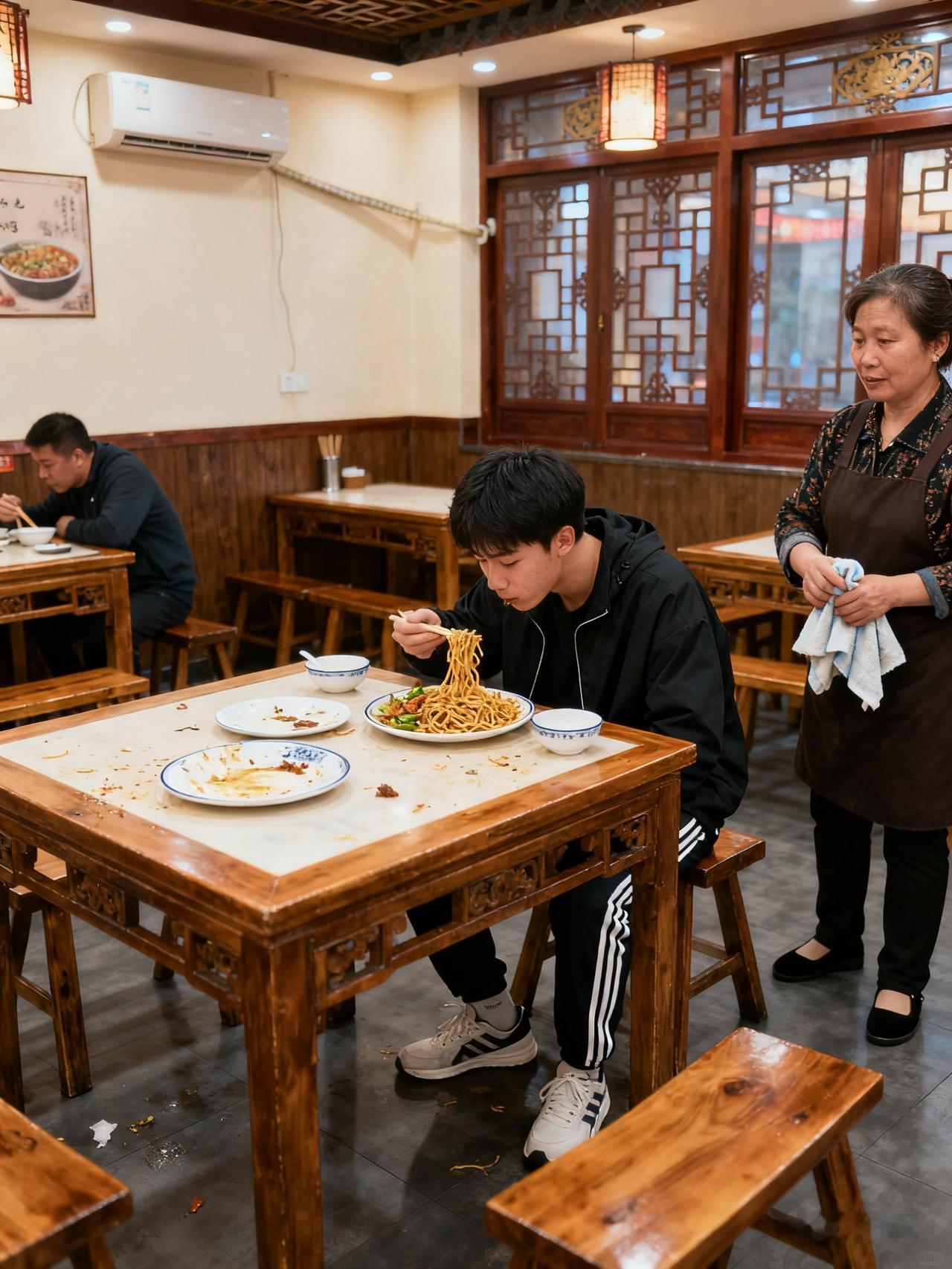 这么做比乞丐好吧？

去常去的小饭馆吃饭，一张桌子上客人吃完刚走，这时一个小伙子