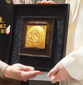 丁禹兮兮錾刻的“金·海棠”，好标准的海棠fafa 