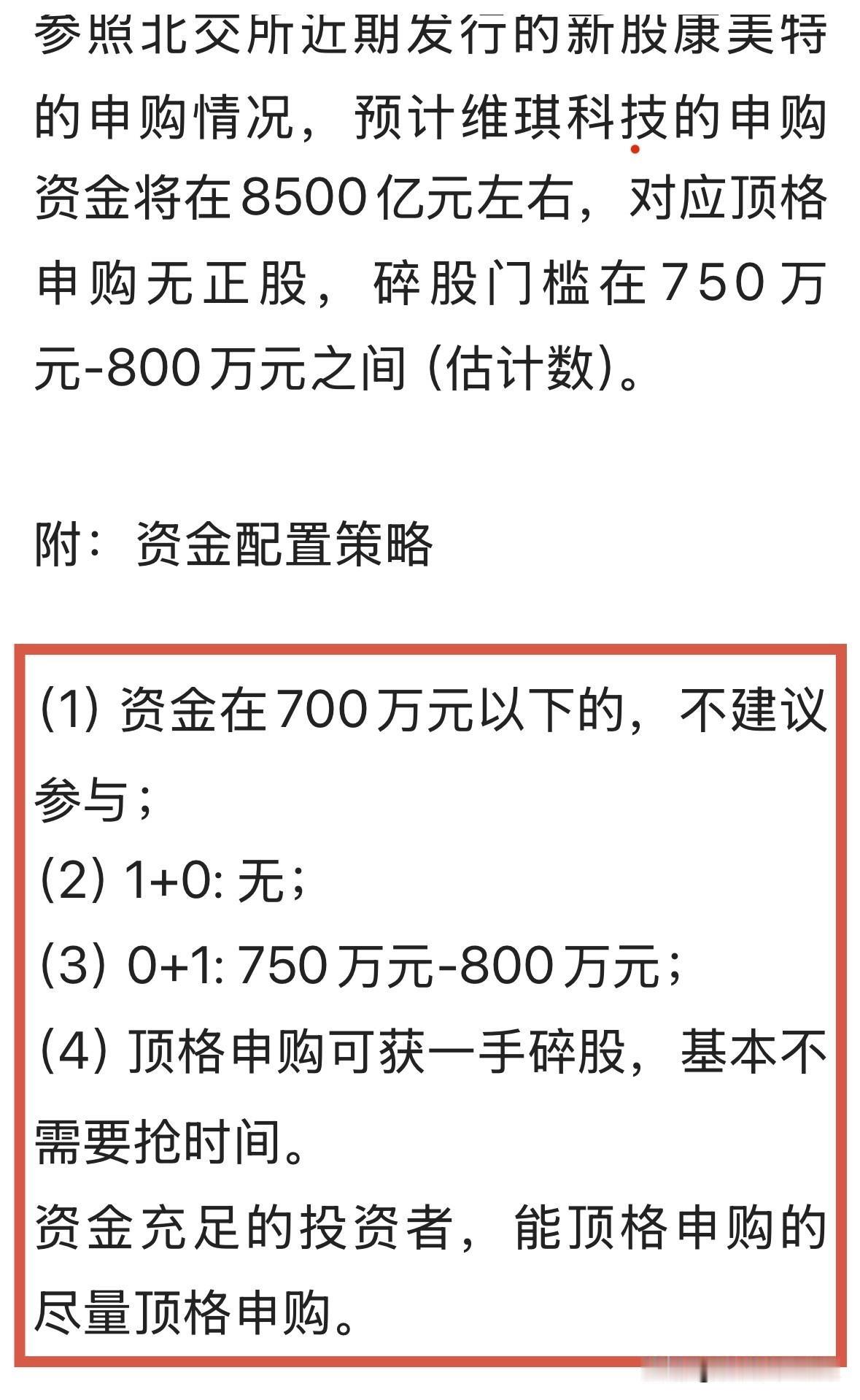 维琪科技开奖了！碎股门槛再超预期

“顶格，100股”；
“880，100”；
