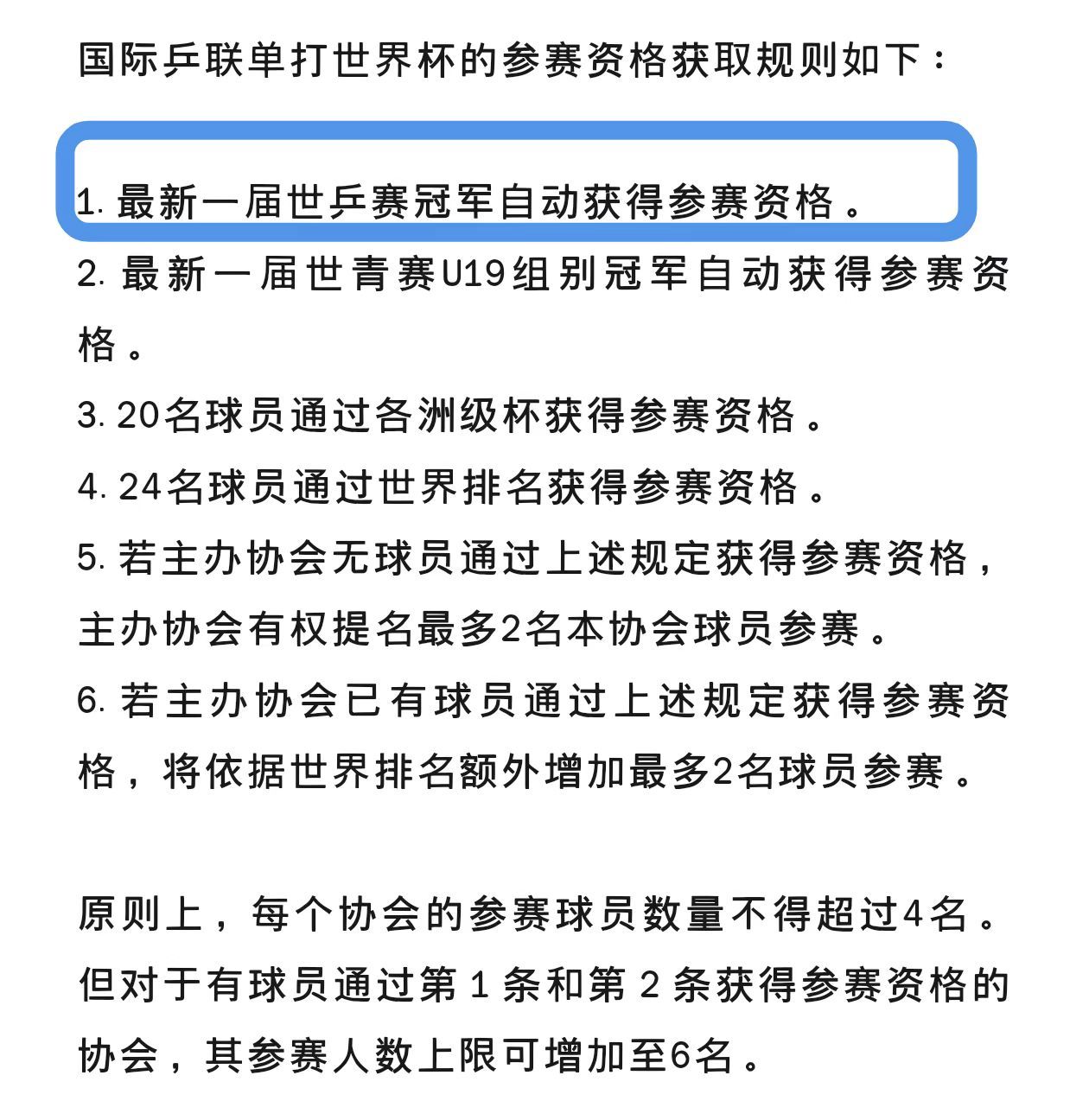 樊振东获得世界杯参赛资格 让樊振东参赛 给他保障 不许把樊振东的名额给别人 