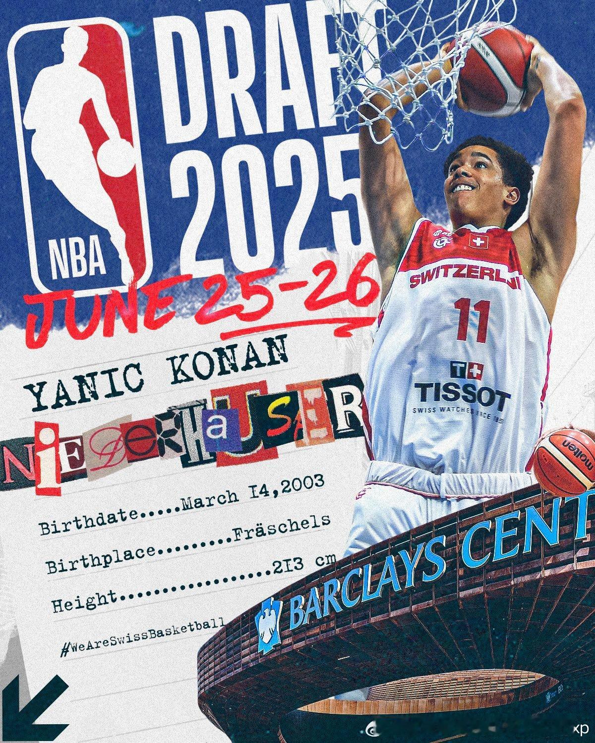 Yanic Konan Niederhauser有望成为史上第四位被NBA选中的