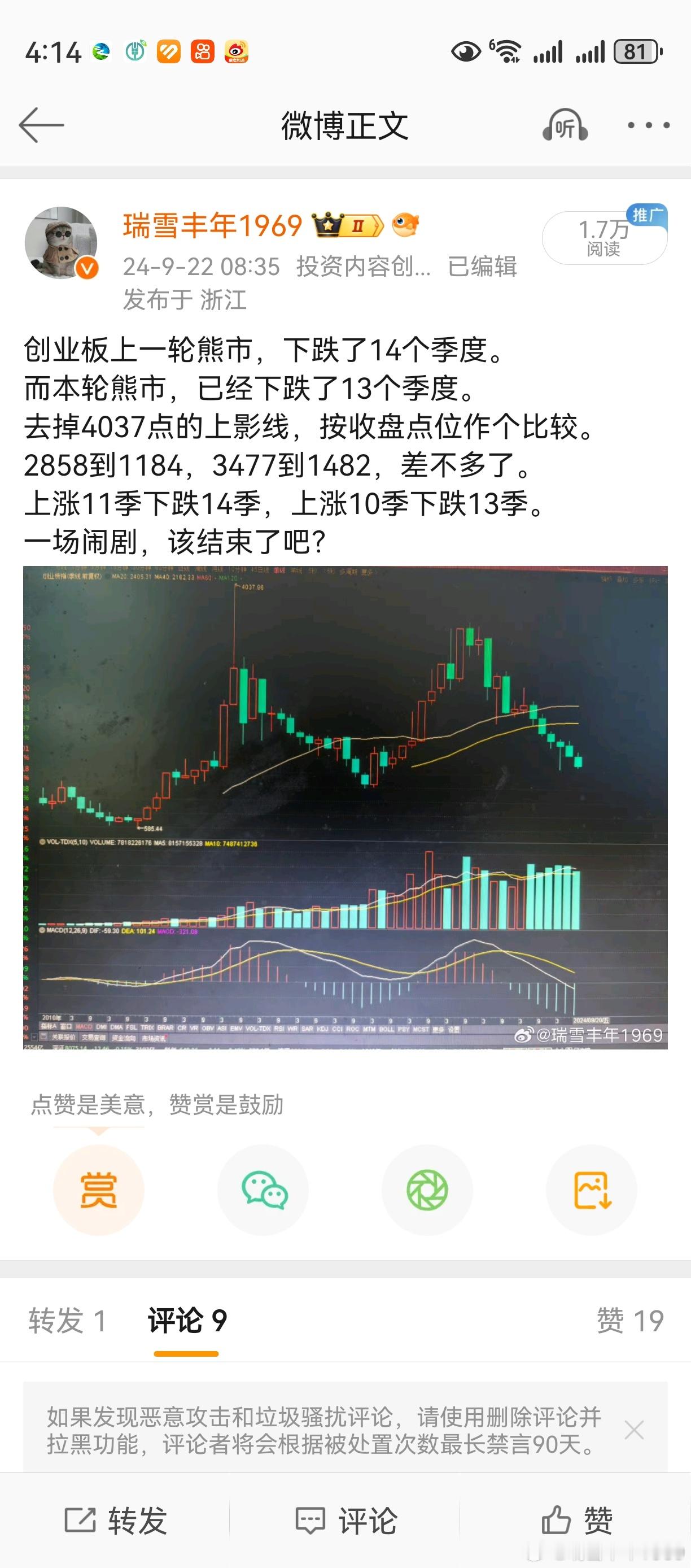 盼望着，今年6月23日的微博，就像去年9月一样，都能心想事成。写微博，老鸭许多时