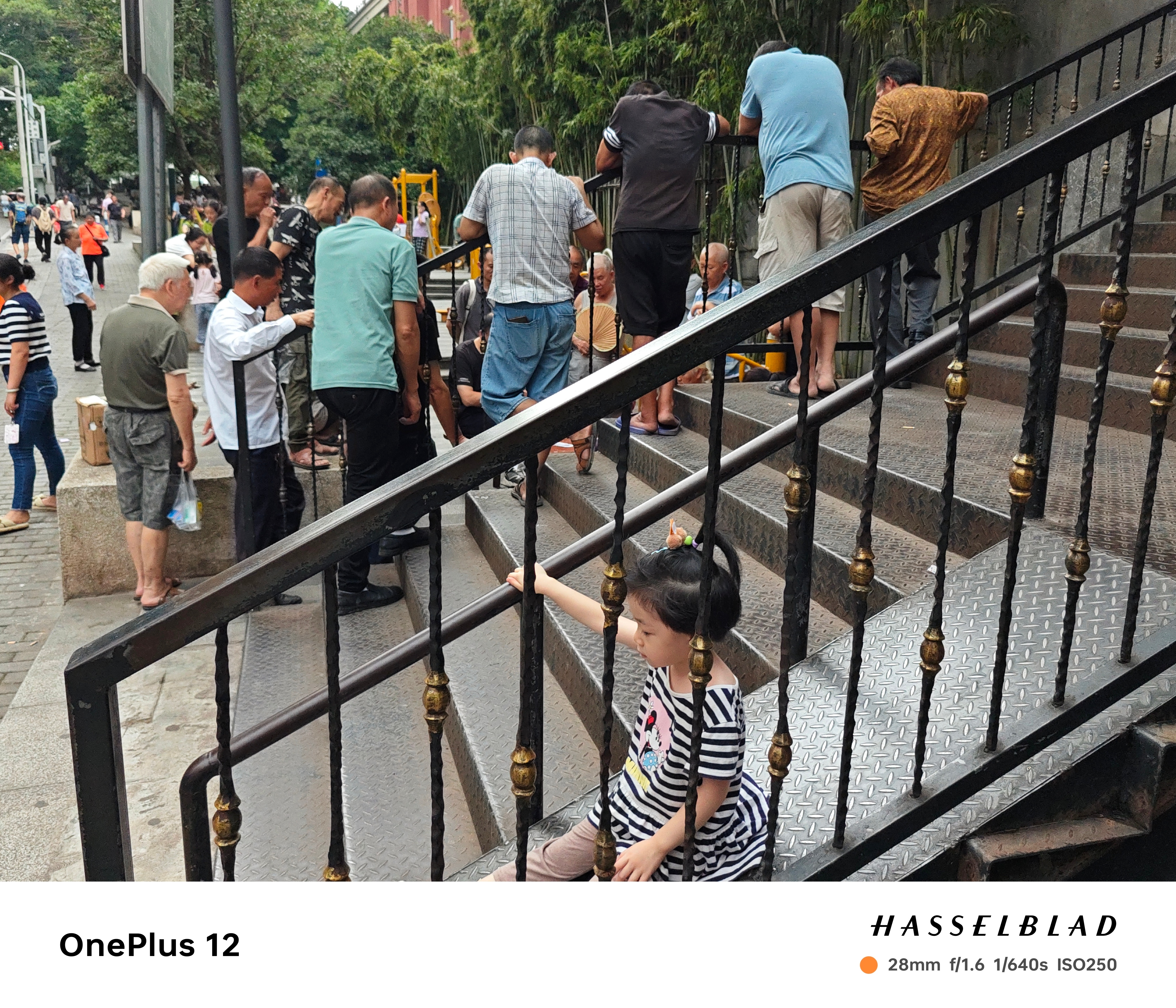 《人间百态》 在这条普通的街道上，众生百态尽显。前方人群中的热闹和背后小女孩的安