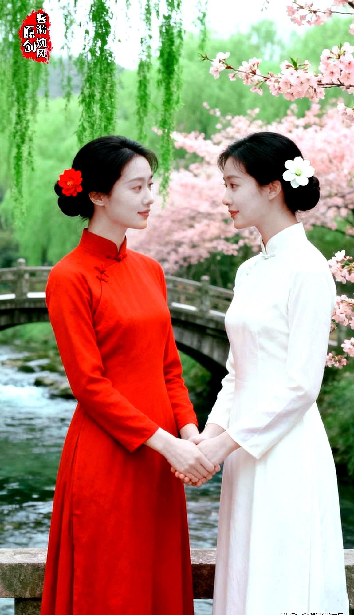 七绝•相聚 作者/馨漪婉风 故里重逢步柳桥，依栏握手情依旧，笑语频生透碧宵。
