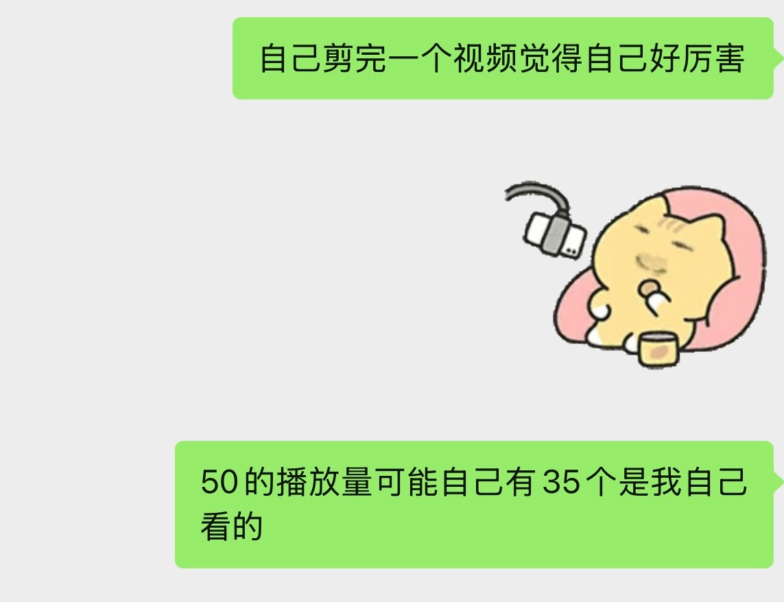 剪完工作的视频我就这样 
