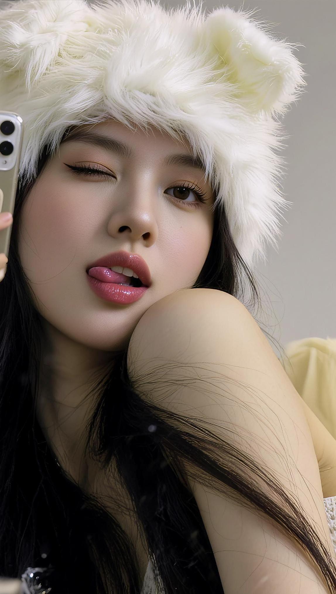 玉颜照镜，笑靥如花。