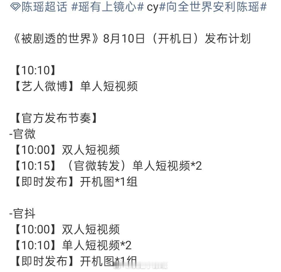 0810陈瑶今日进组《被剧透的世界》导演：陈嘉上《画皮》《武状元苏乞儿》题材：古