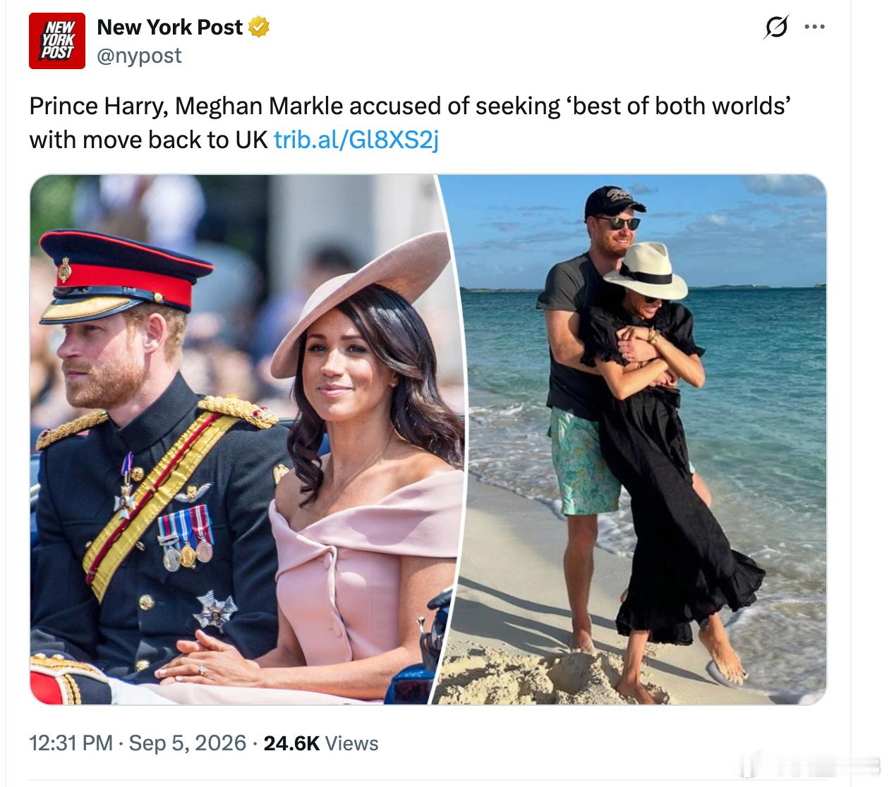 这俩货又跑去英国了。美国的自由要，英国的王室光环也要；不想履行王室义务，却舍不得