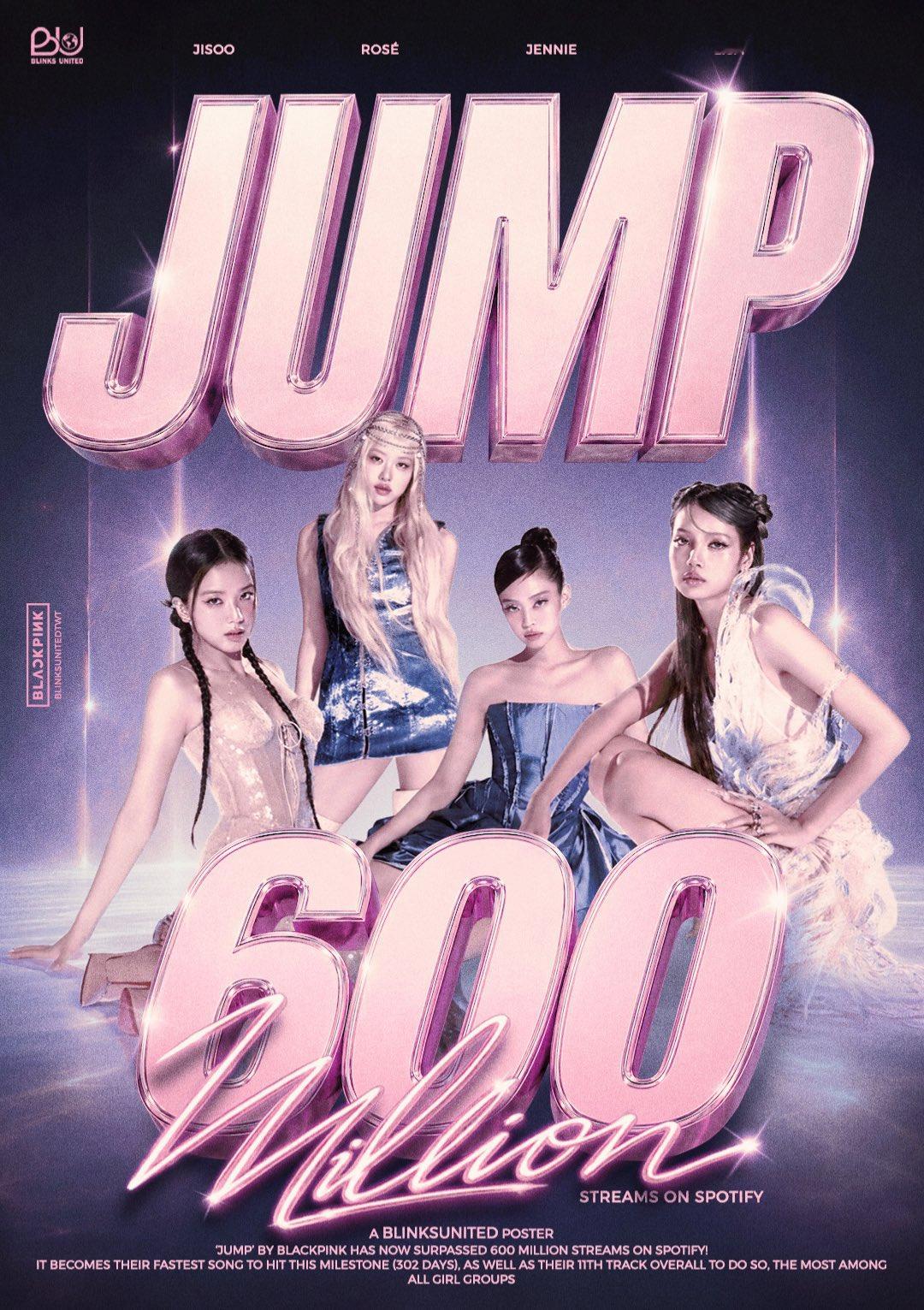 BLACKPINK 的歌曲《JUMP》在 Spotify 上的播放量已突破 6 